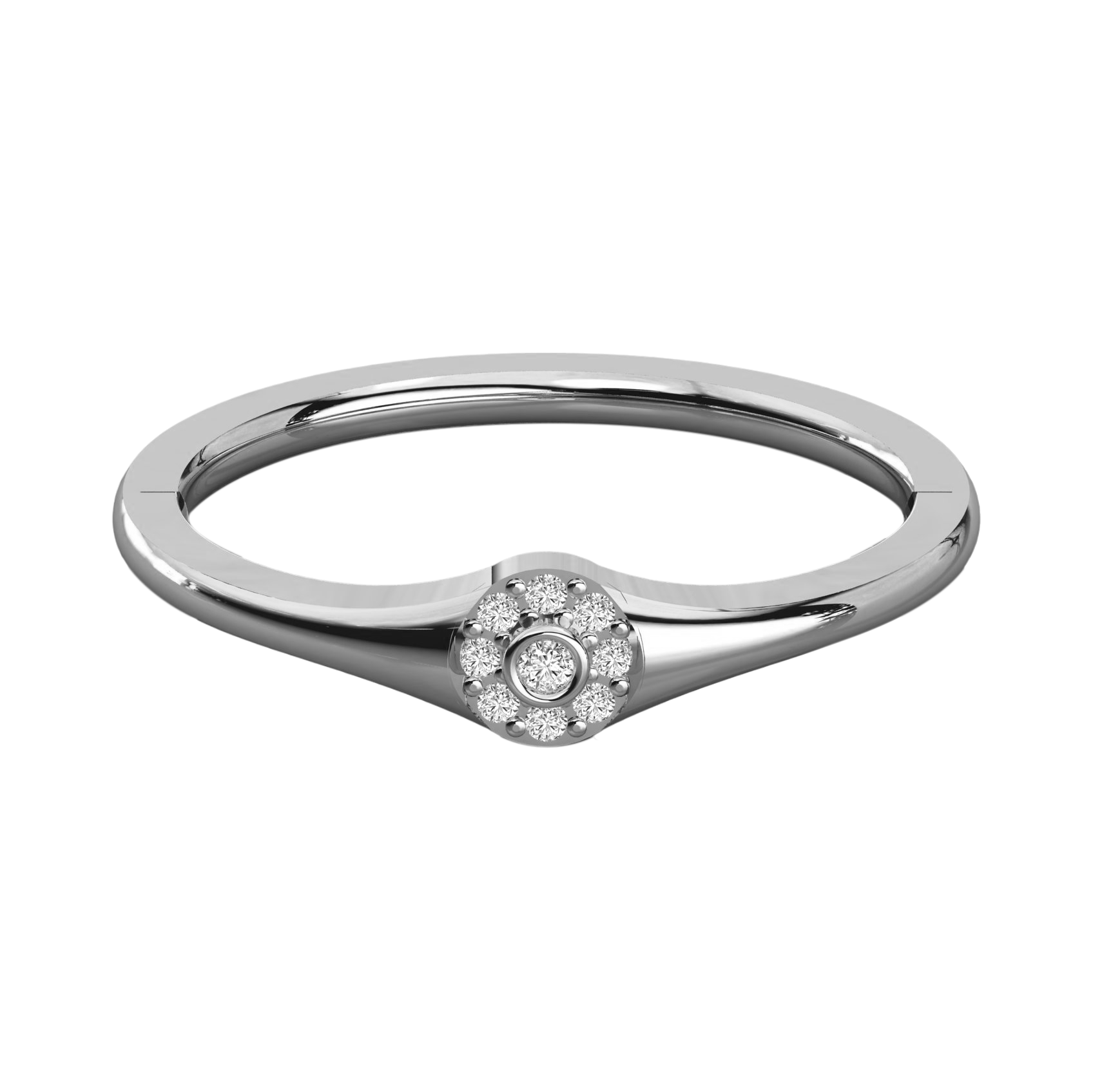 Keeva Jewels Round Diamond Signet Design Wedding Band - KJR5578