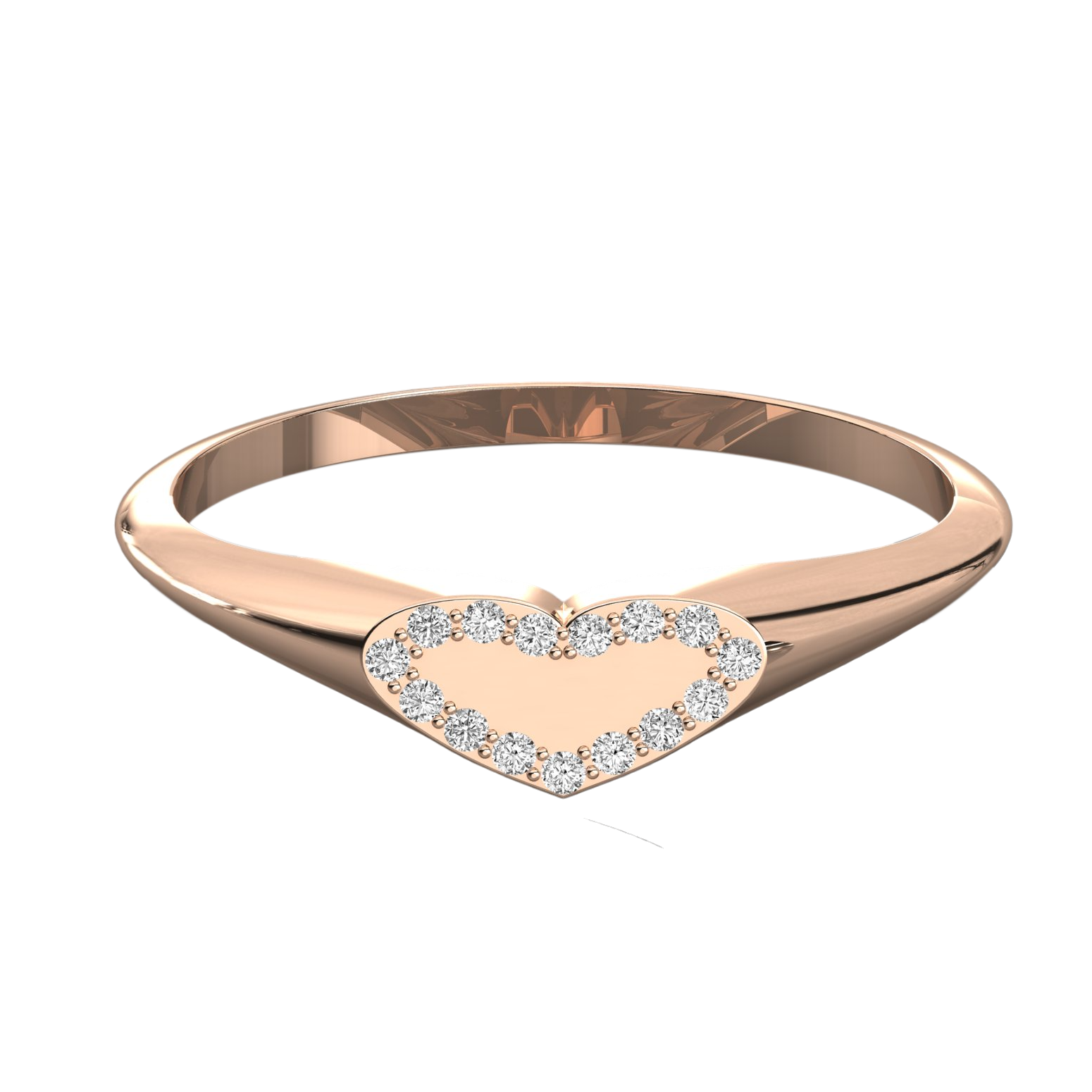 Keeva Jewels Round Diamond Heart Design Wedding Band - KJR5581