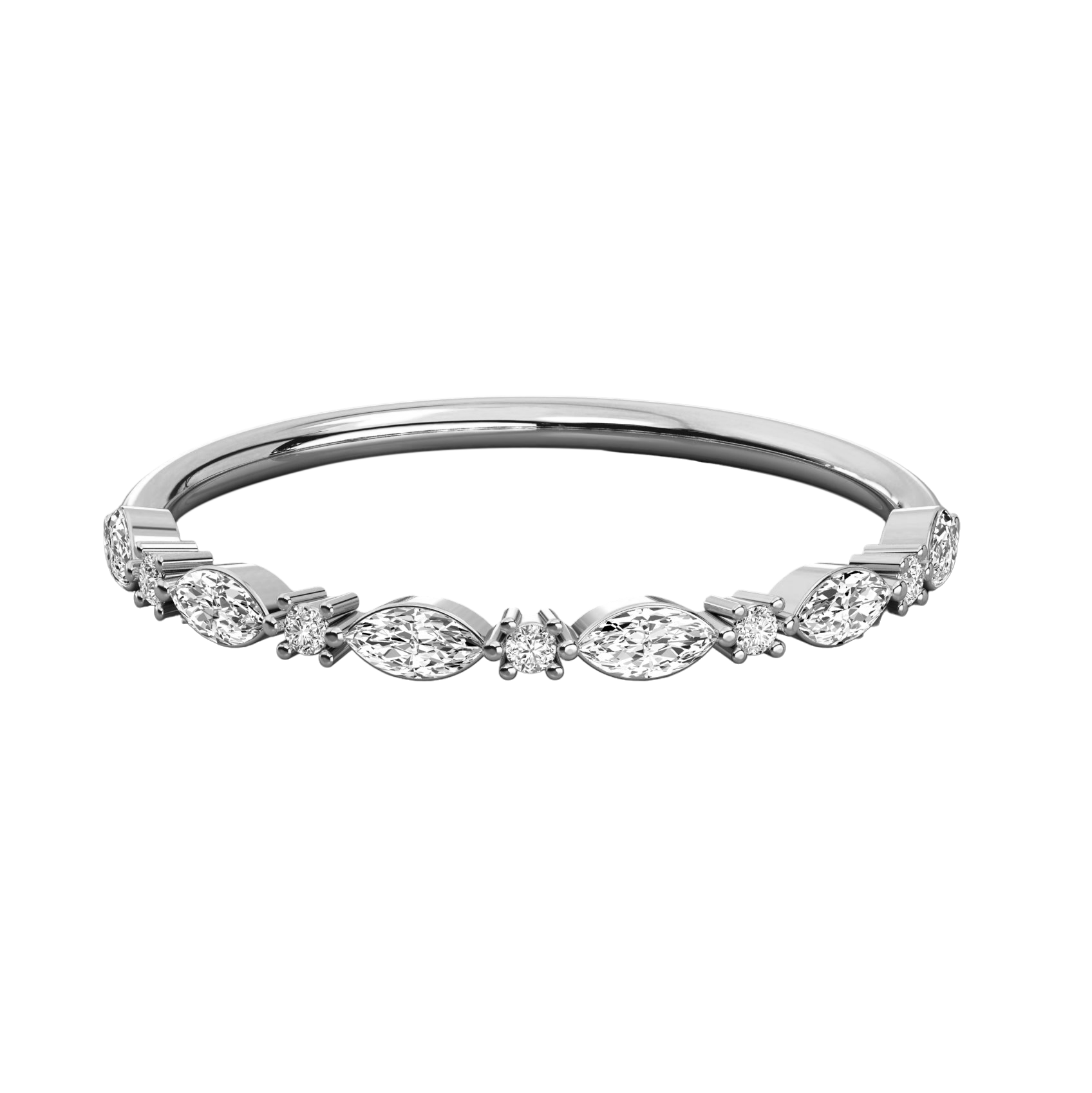 Keeva Jewels Round And Marquise Diamond Wedding Band - KJR5593