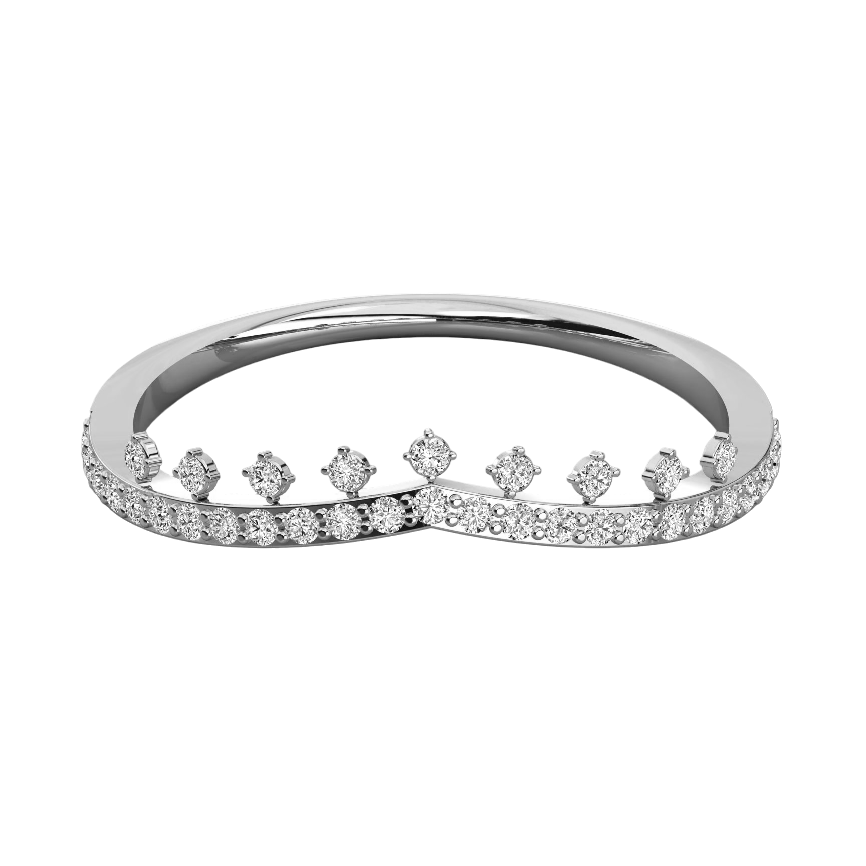 Keeva Jewels Round Diamond Crown Shape Wedding Band - KJR5595