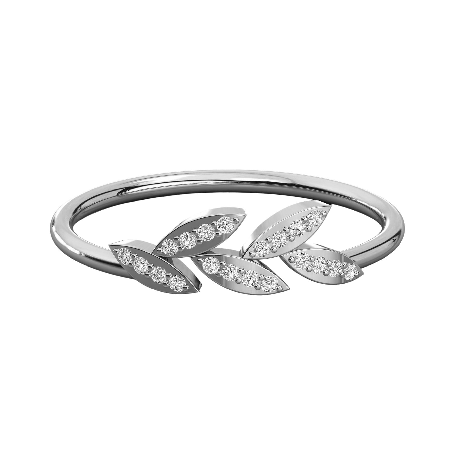 Keeva Jewels Round Diamond Leaf Designer Wedding Band - KJR5604