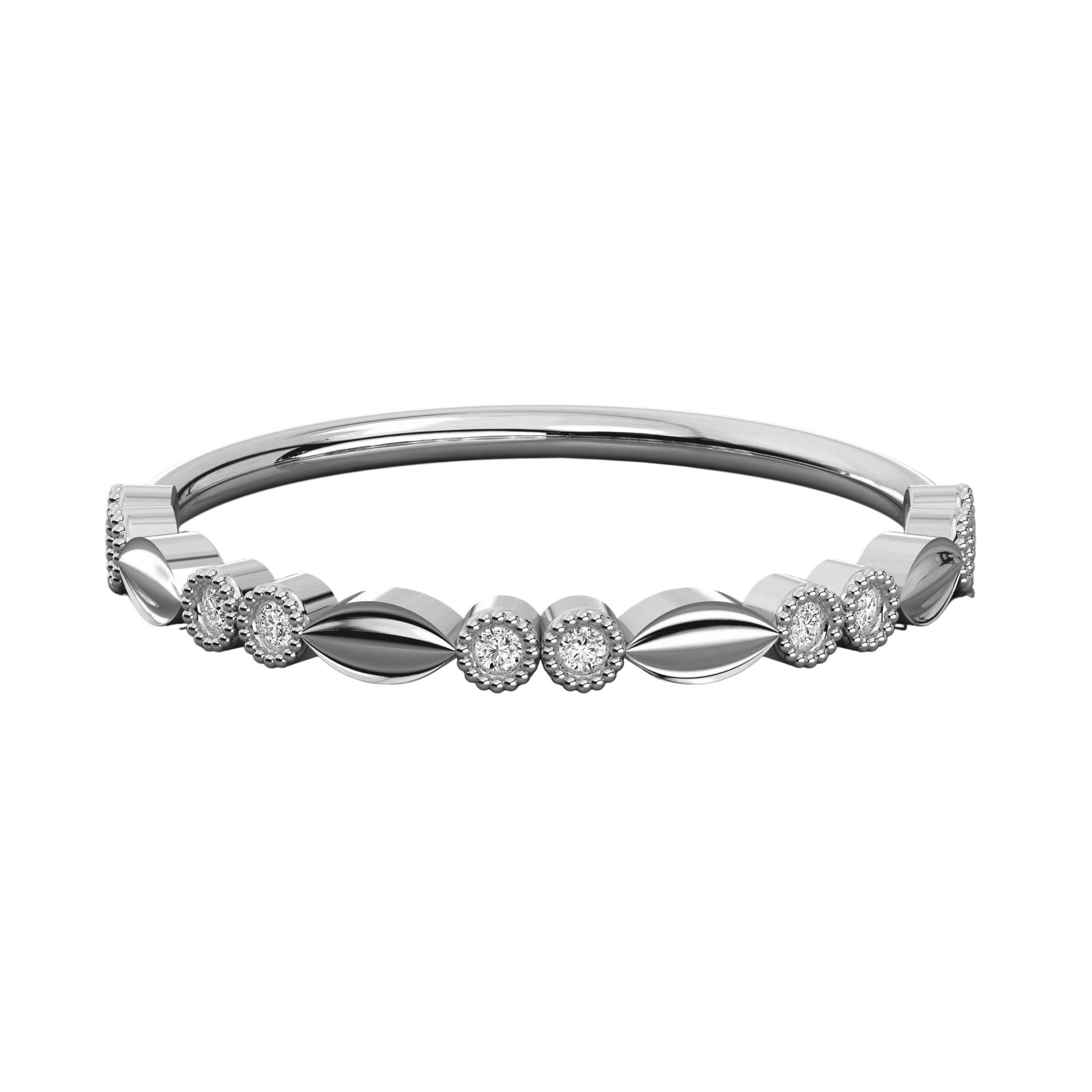 Keeva Jewels Round Diamond  Leaf Design Wedding Band - KJR5634