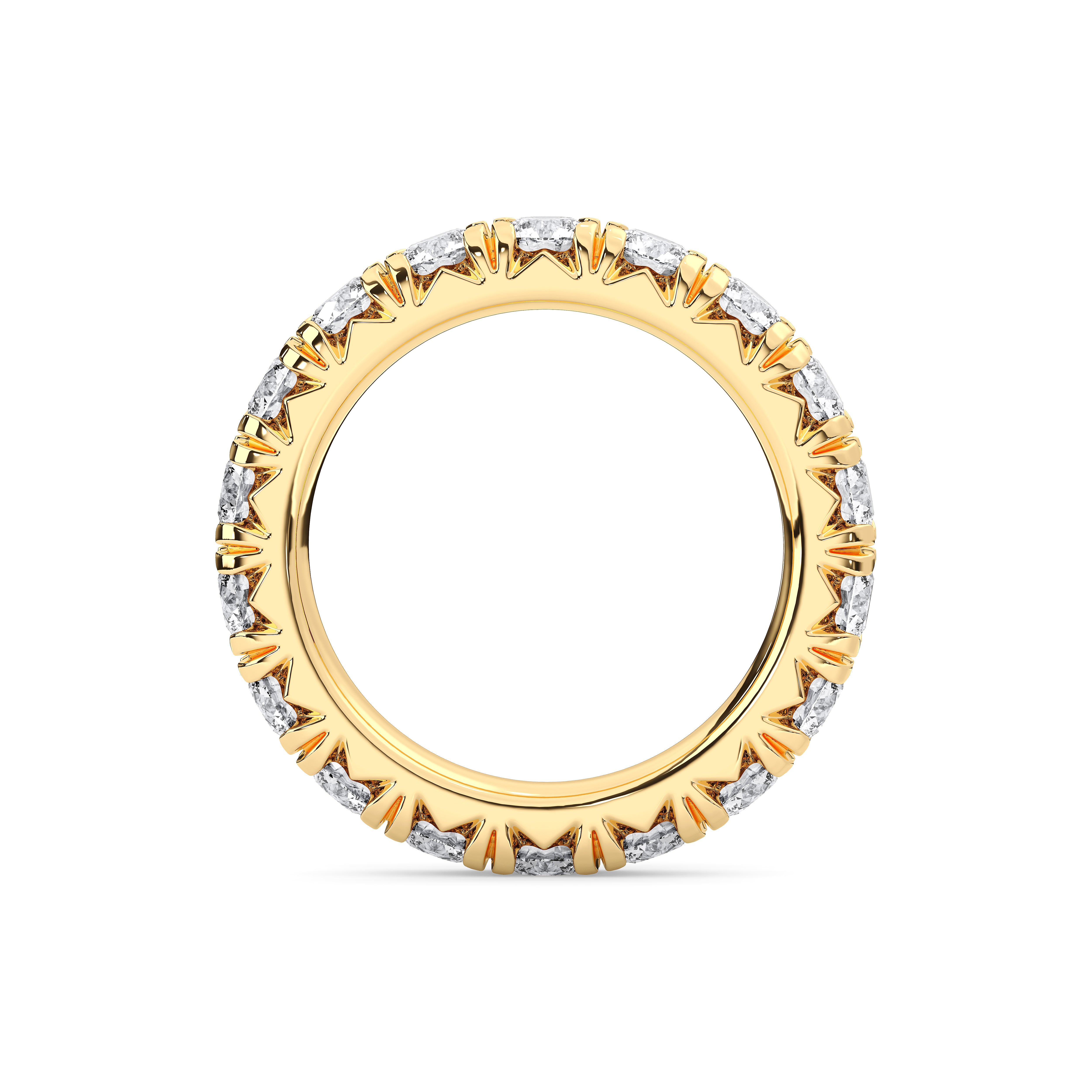 4.04 Carat Round Shape Lab Grown Full Eternity Wedding Ring in Solid Gold For Her