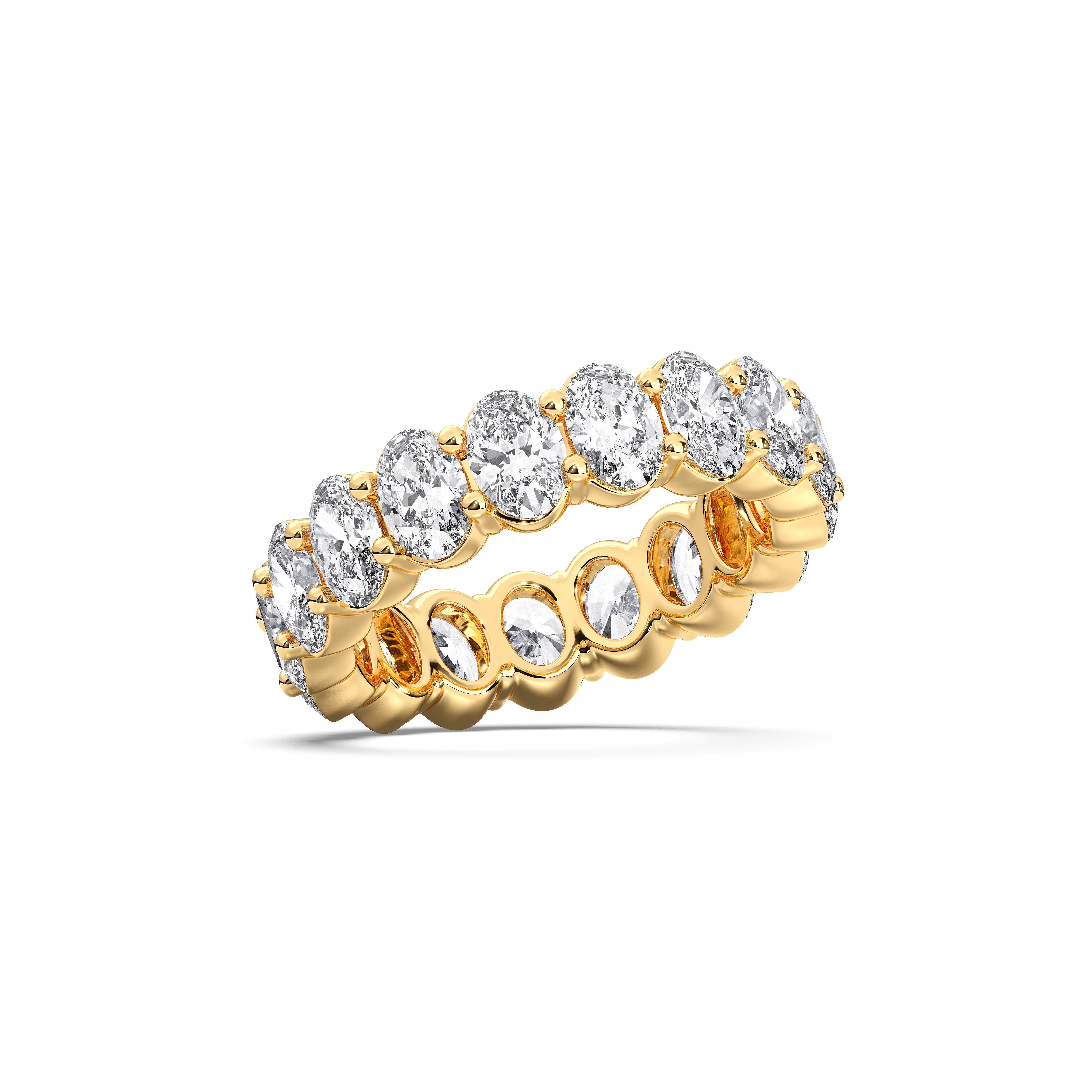 5.01 Carat Oval Cut Lab Grown Diamond Full Eternity Wedding Ring In Solid Gold For Her