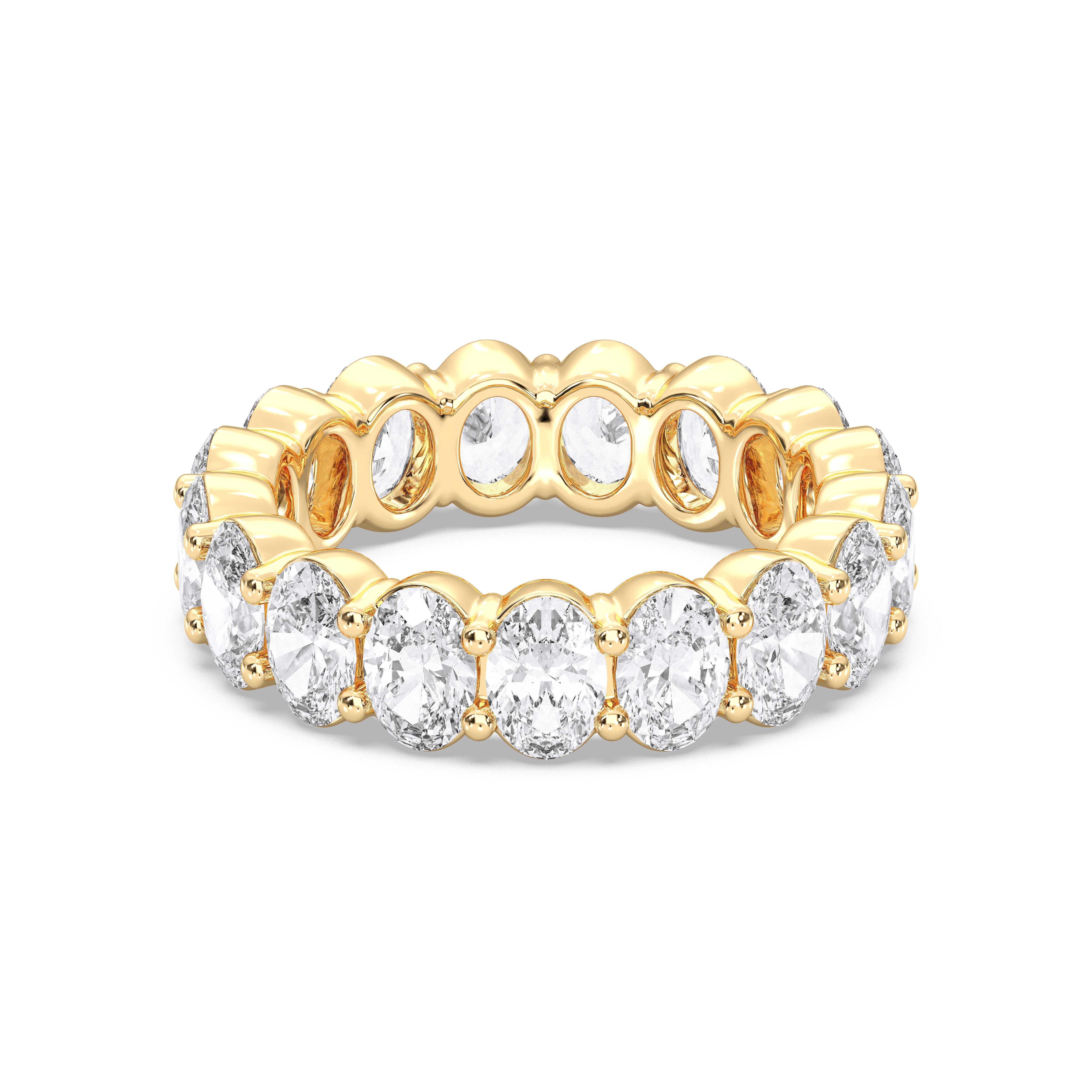 5.01 Carat Oval Cut Lab Grown Diamond Full Eternity Wedding Ring In Solid Gold For Her