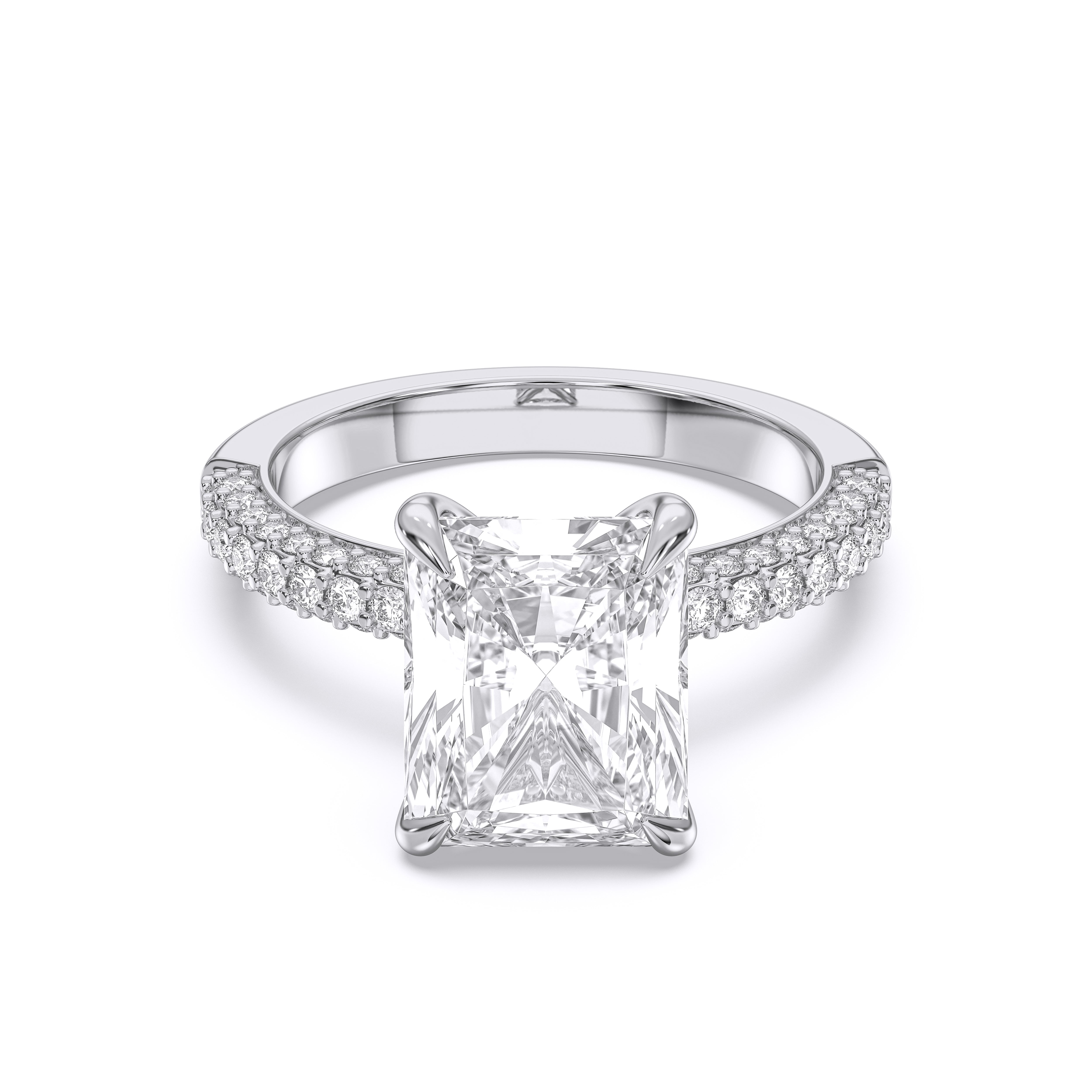 Radiant & Round Cut 1.00 to 5.00 Carat Lab Grown Diamond Solitaire Engagement Ring in Solid Gold