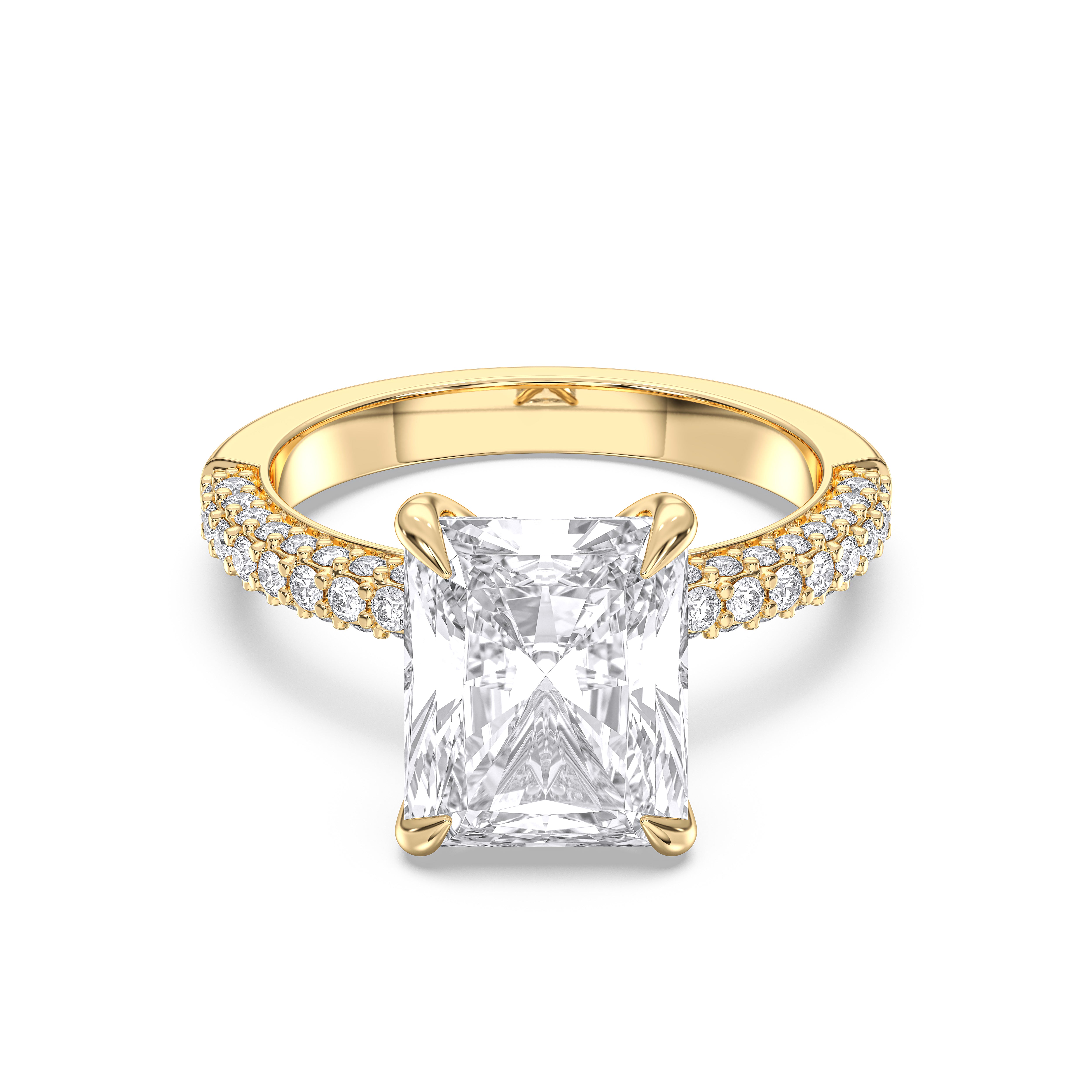 Radiant & Round Cut 1.00 to 5.00 Carat Lab Grown Diamond Solitaire Engagement Ring in Solid Gold