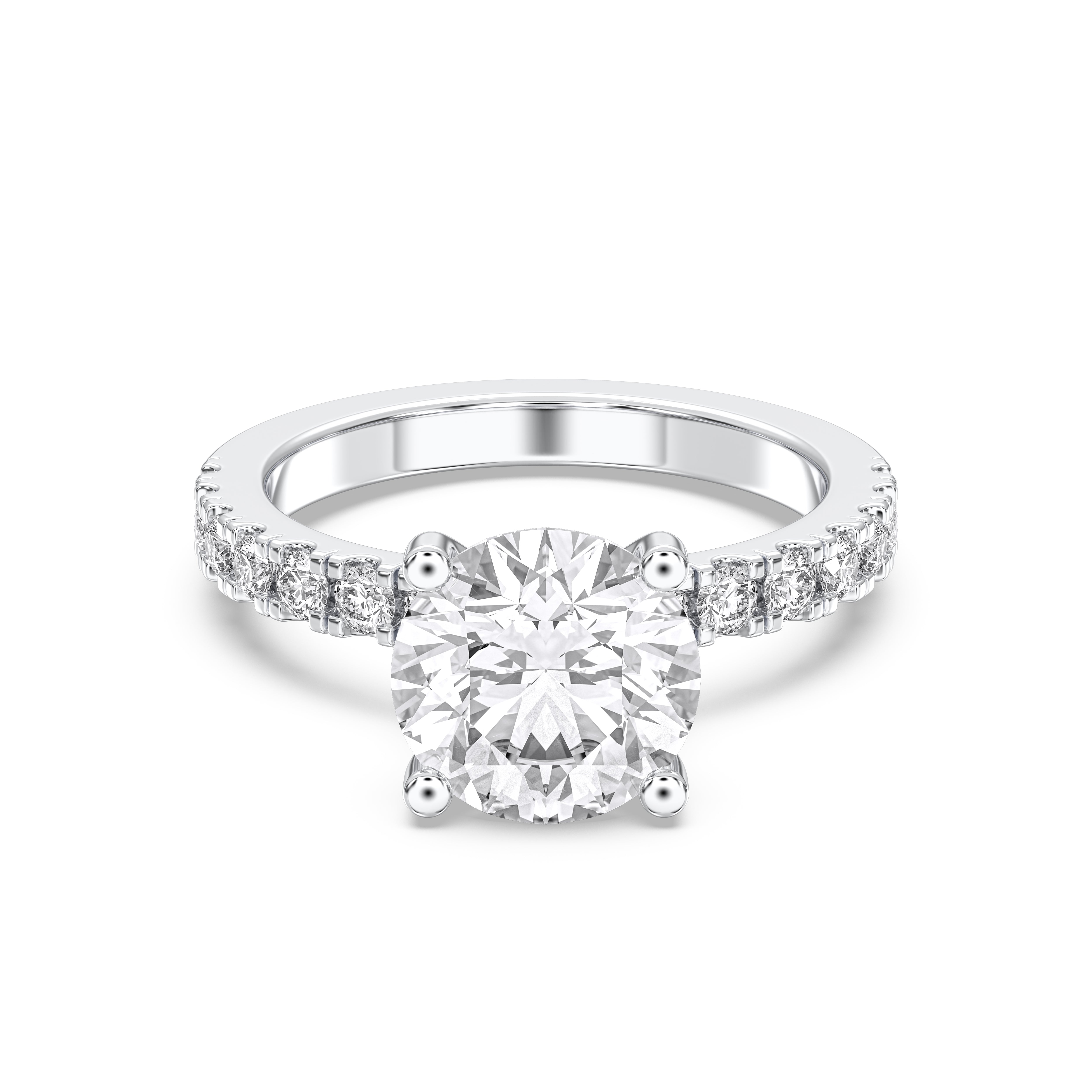 1.00 to 6.00 Carat Round Cut Lab Grown Diamond Solitaire Engagement Ring in Solid Gold