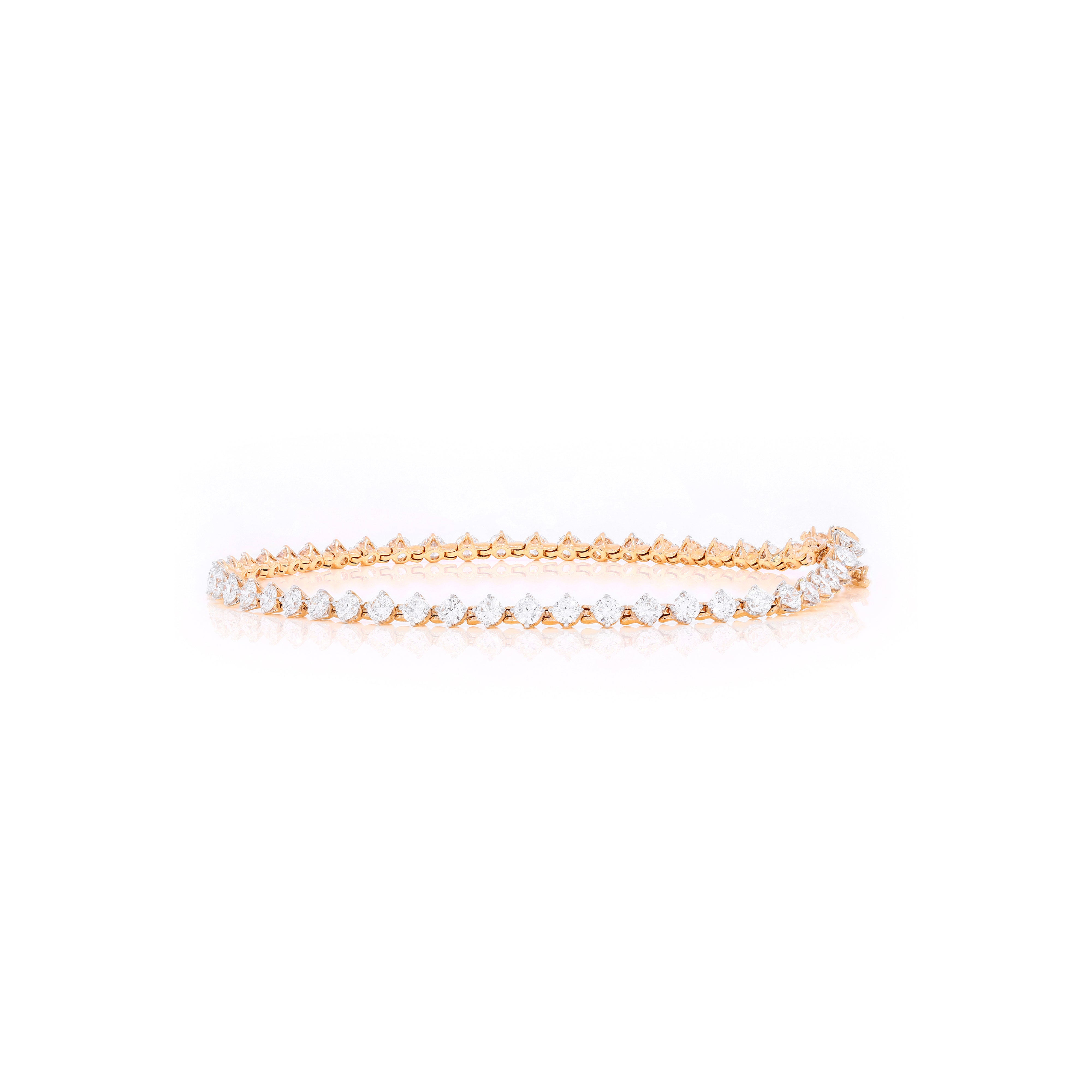 Keeva Jewels Classic Round Cut Diamond Tennis Bracelet - KJB3964