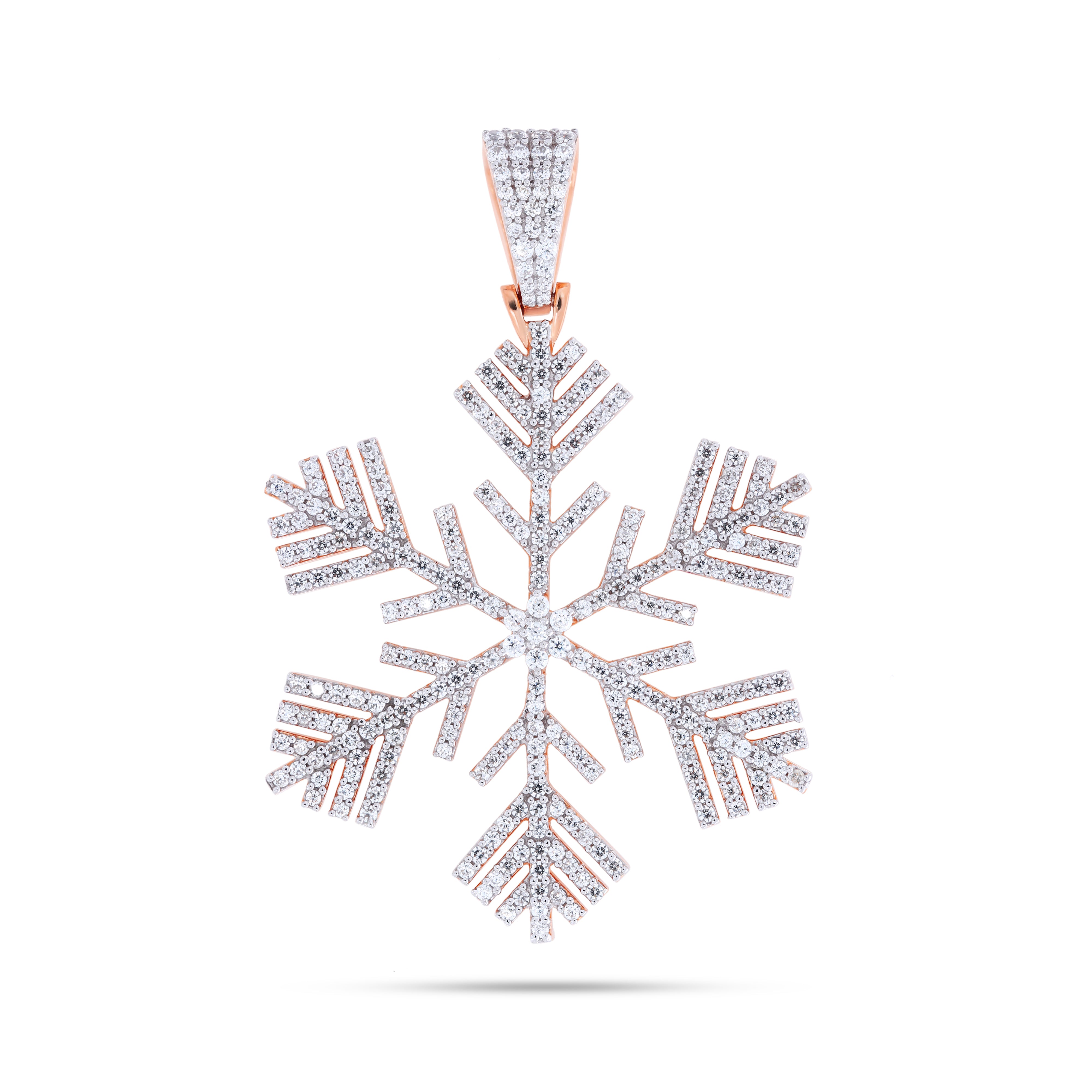 Keeva Jewels Round Diamond Snowflake Pendant- PD-0467