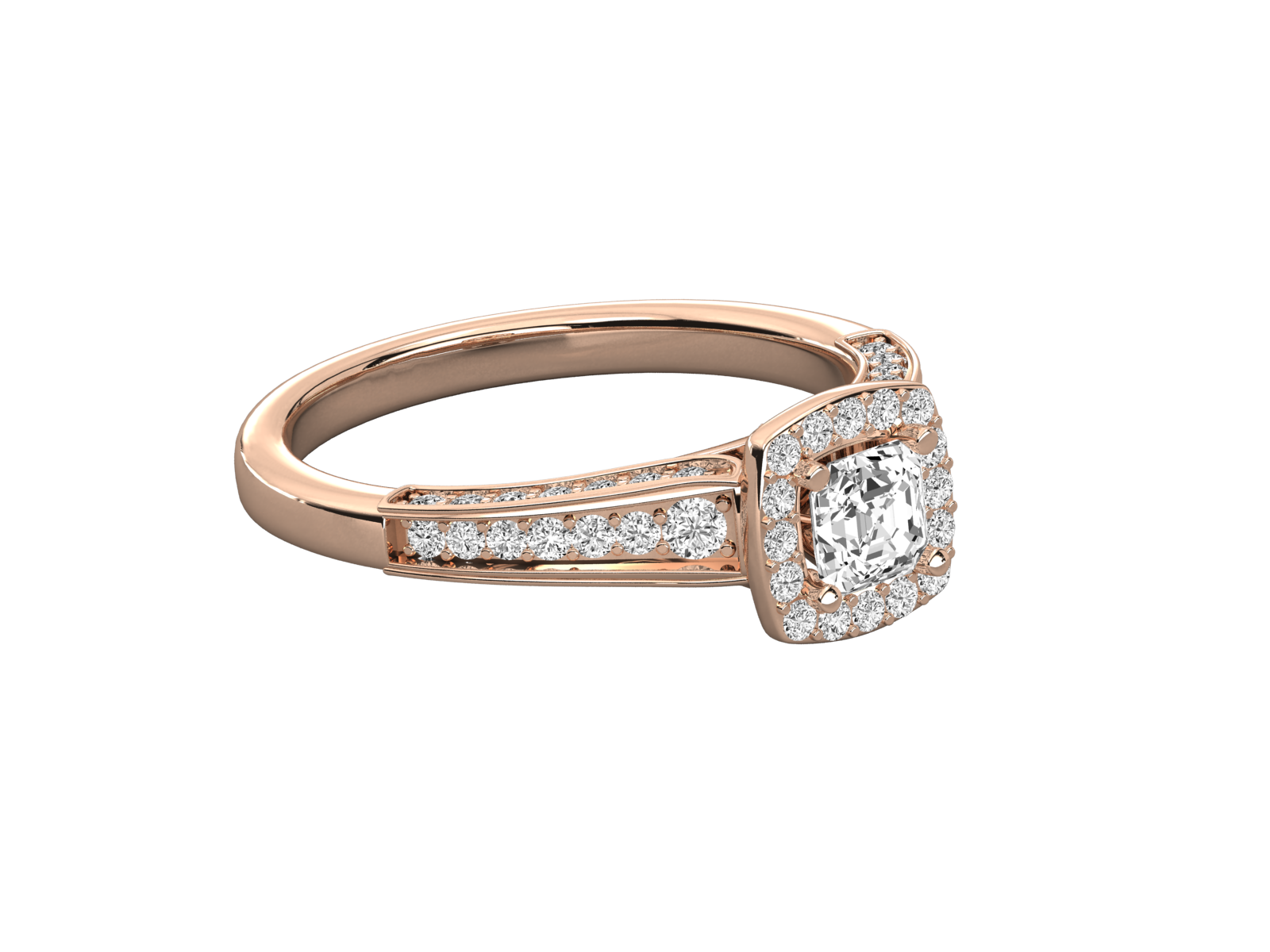 Keeva Jewels Round Diamond Square Halo Engagement Ring - KJR5116