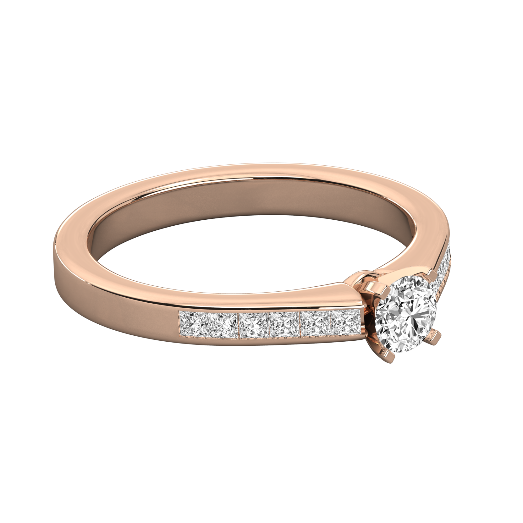 Keeva Jewels Round Cut Diamond And Princess Cut Diamond Solitaire Ring - KJR5069