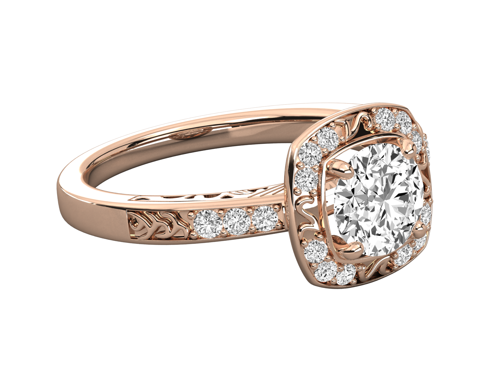 Keeva Jewels Round Diamond Fancy Halo Engagement Ring - KJR5231