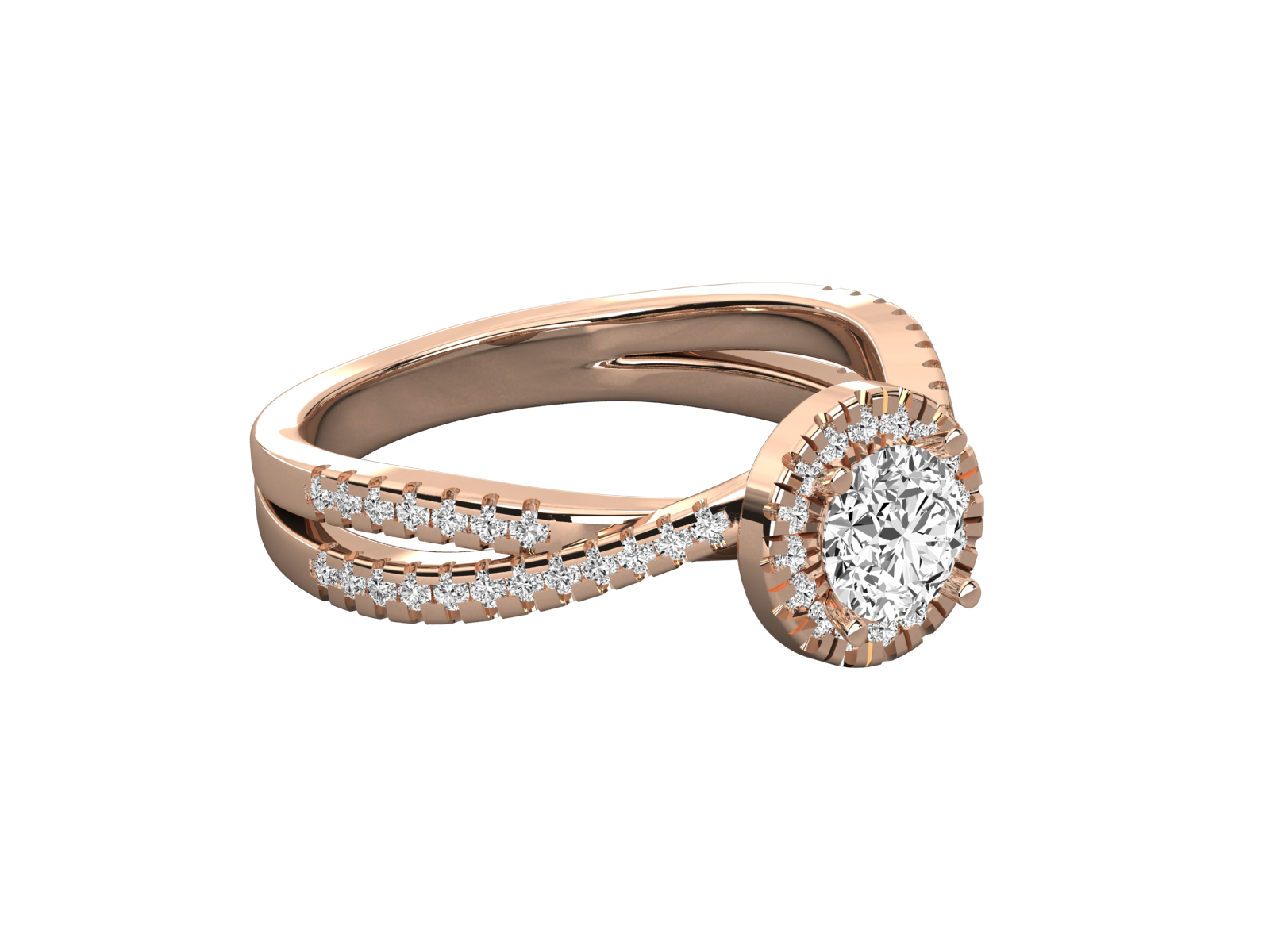 Keeva Jewels Round Diamond Solitaire Halo Wedding Band - KJR5133