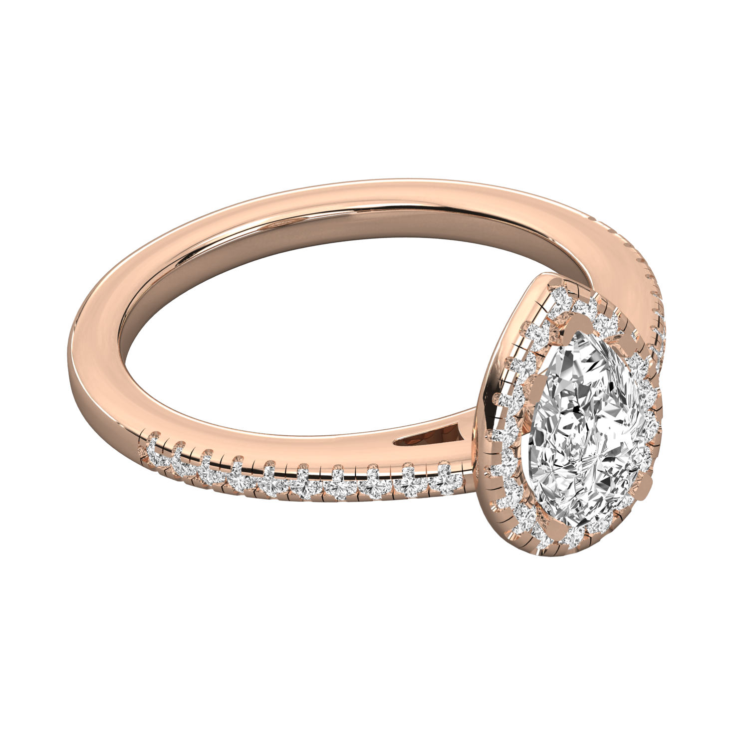 Keeva Jewels Round And Pear Diamond Halo Engagement Ring - KJR5081