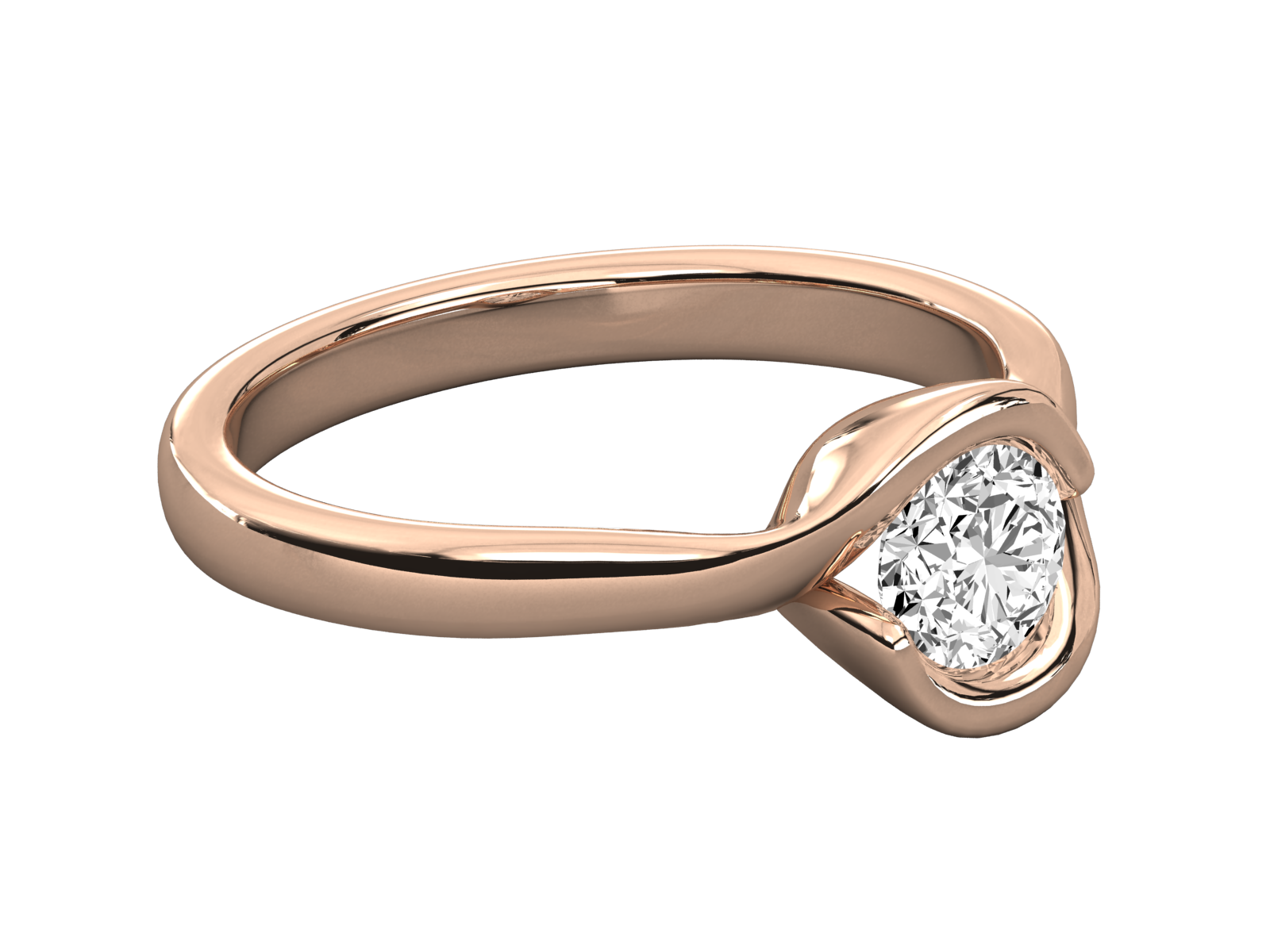 Keeva Jewels Round Diamond Bypass Halo Solitaire Ring - KJR5179