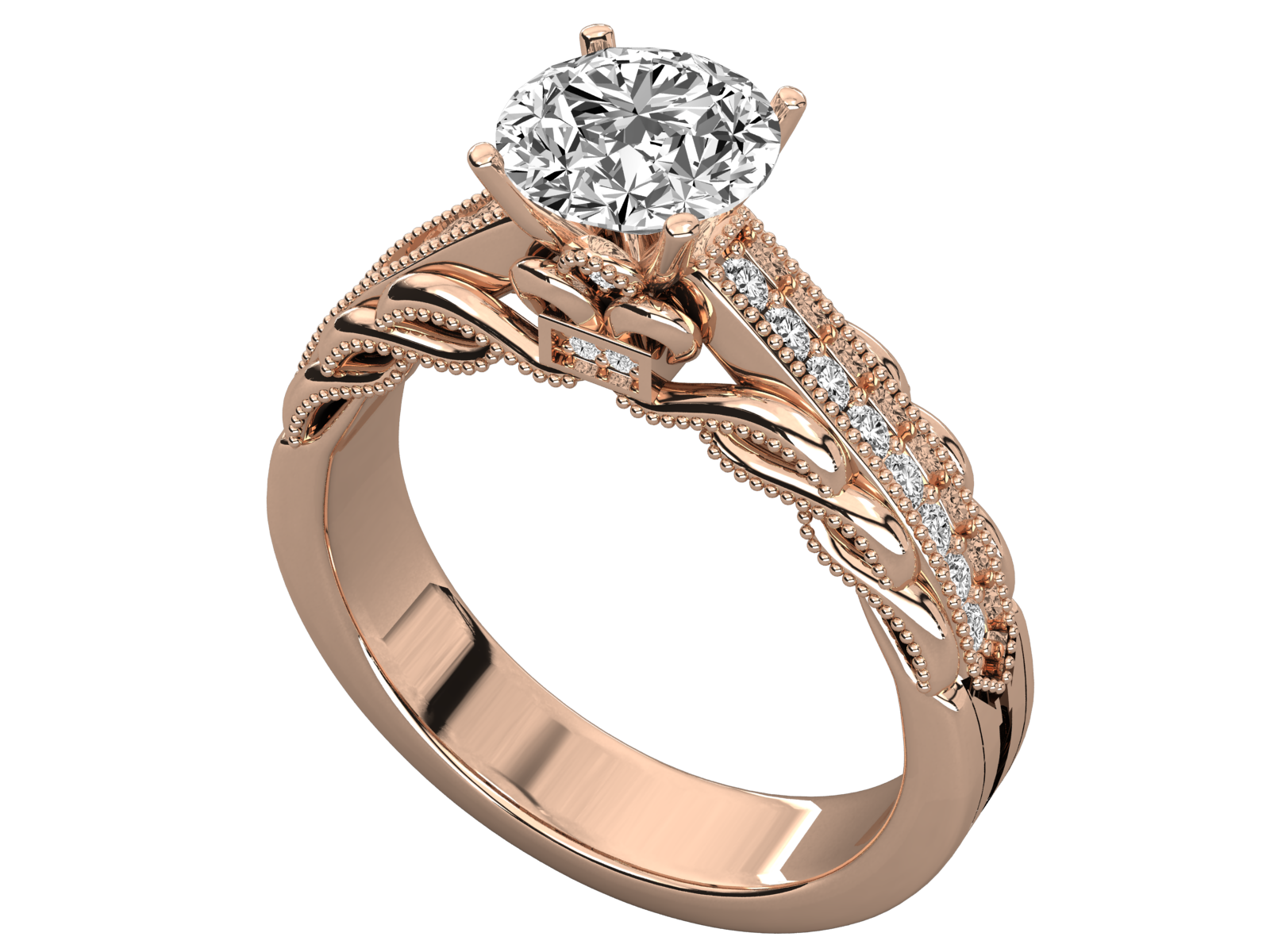 Keeva Jewels Round Diamond Loop Round Engagement Ring - KJR5188