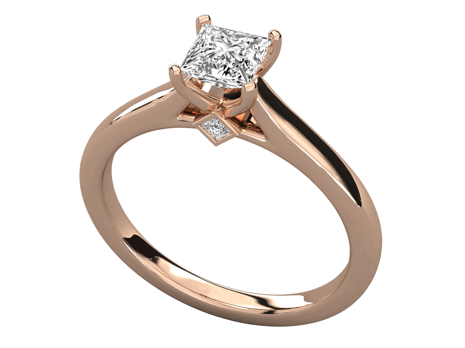 Keeva Jewels Princess Cut Diamond Solitaire Ring - KJR5180