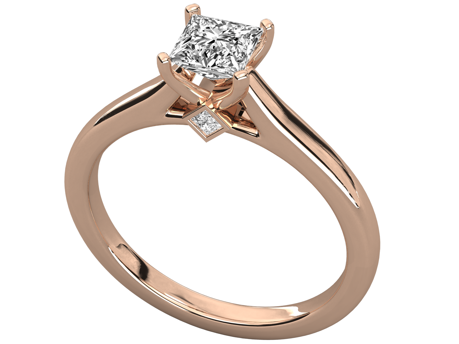 Keeva Jewels Princess Diamond Micro Prong Set Solitaire Ring - KJR5174