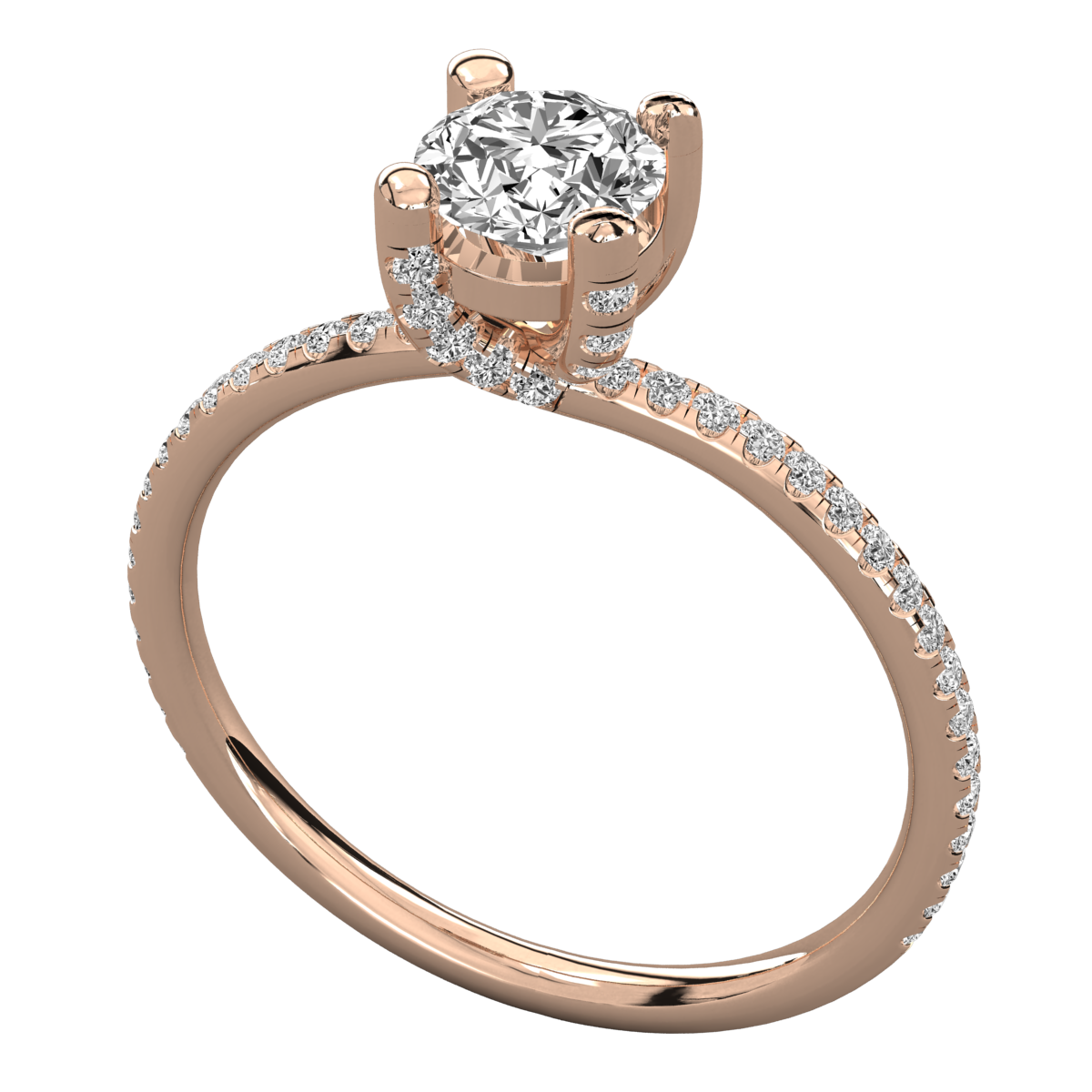 Keeva Jewels Round Diamond Micro Prong Set Solitaire Ring - KJR5074