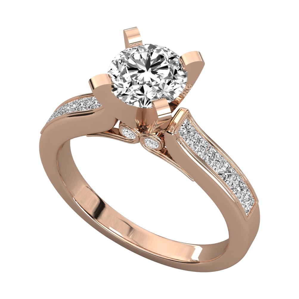 Keeva Jewels Round Cut Diamond Channel Set Solitaire Ring - KJR5079