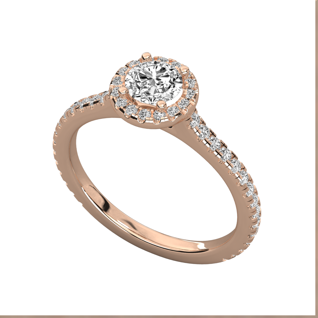 Keeva Jewels Round Diamond Micro Prong Set Halo Engagement Ring - KJR5095