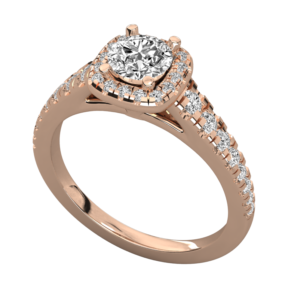 Keeva Jewels Round Diamond Square Halo Engagement Ring - KJR5093