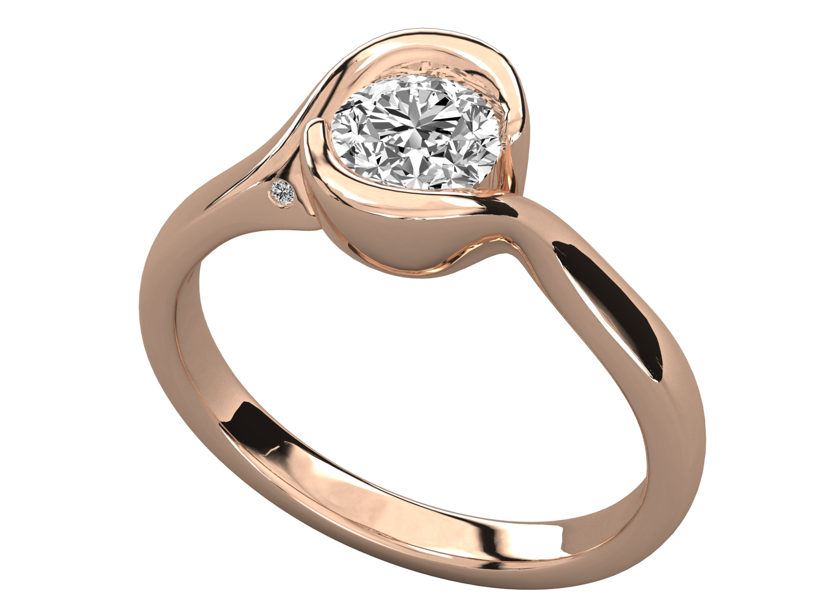 Keeva Jewels Round Diamond Bypass Halo Solitaire Ring - KJR5179