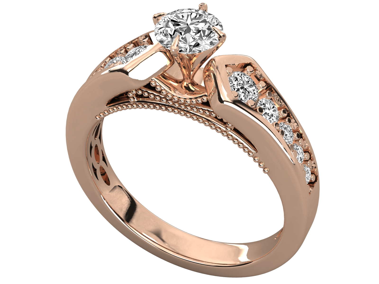 Keeva Jewels Round Diamond Tigor Prong Set Solitaire Ring - KJR5166