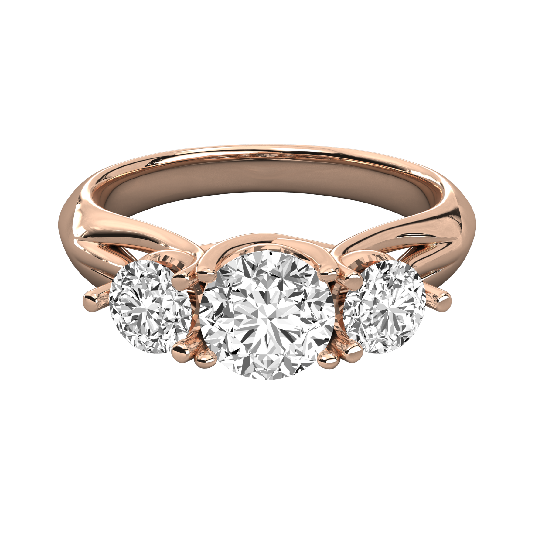 Keeva Jewels Round Cut Diamond 3 Stone Wedding Band - KJR5036