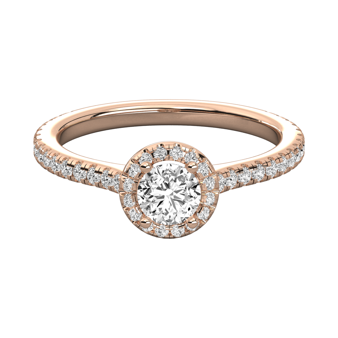 Keeva Jewels Round Diamond Micro Prong Set Halo Engagement Ring - KJR5095