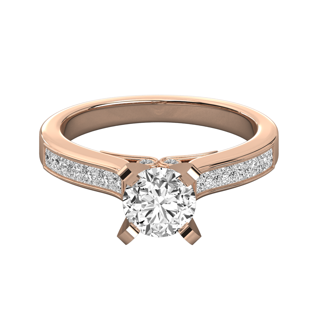 Keeva Jewels Round Cut Diamond Channel Set Solitaire Ring - KJR5079