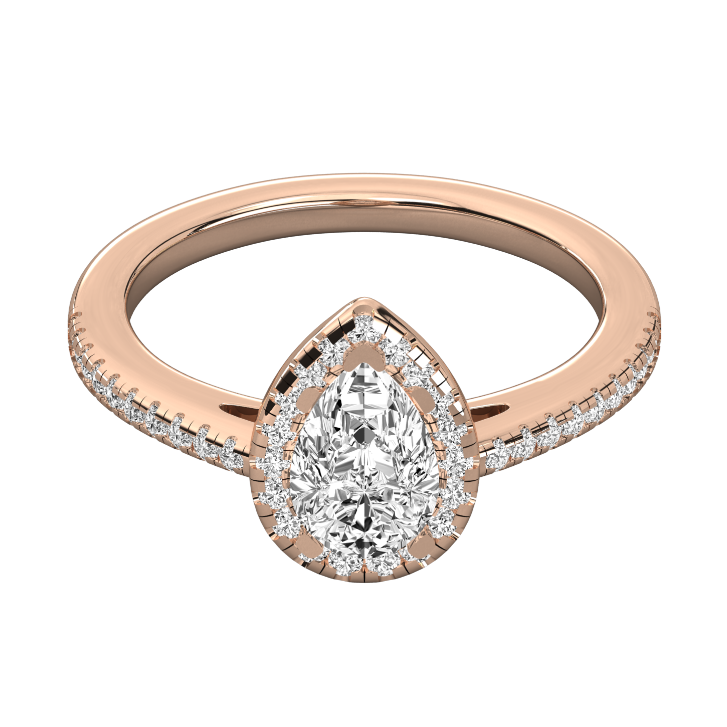 Keeva Jewels Round And Pear Diamond Halo Engagement Ring - KJR5081