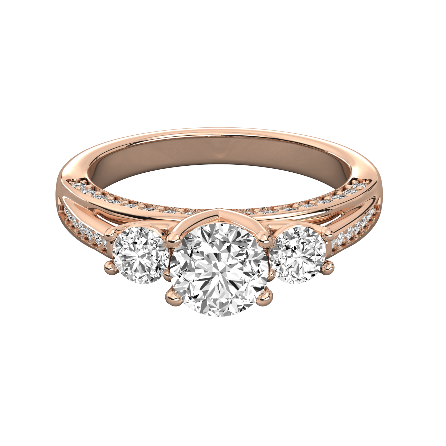 Keeva Jewels Round Cut Diamond 3 Stone Engagement Ring - KJR5039