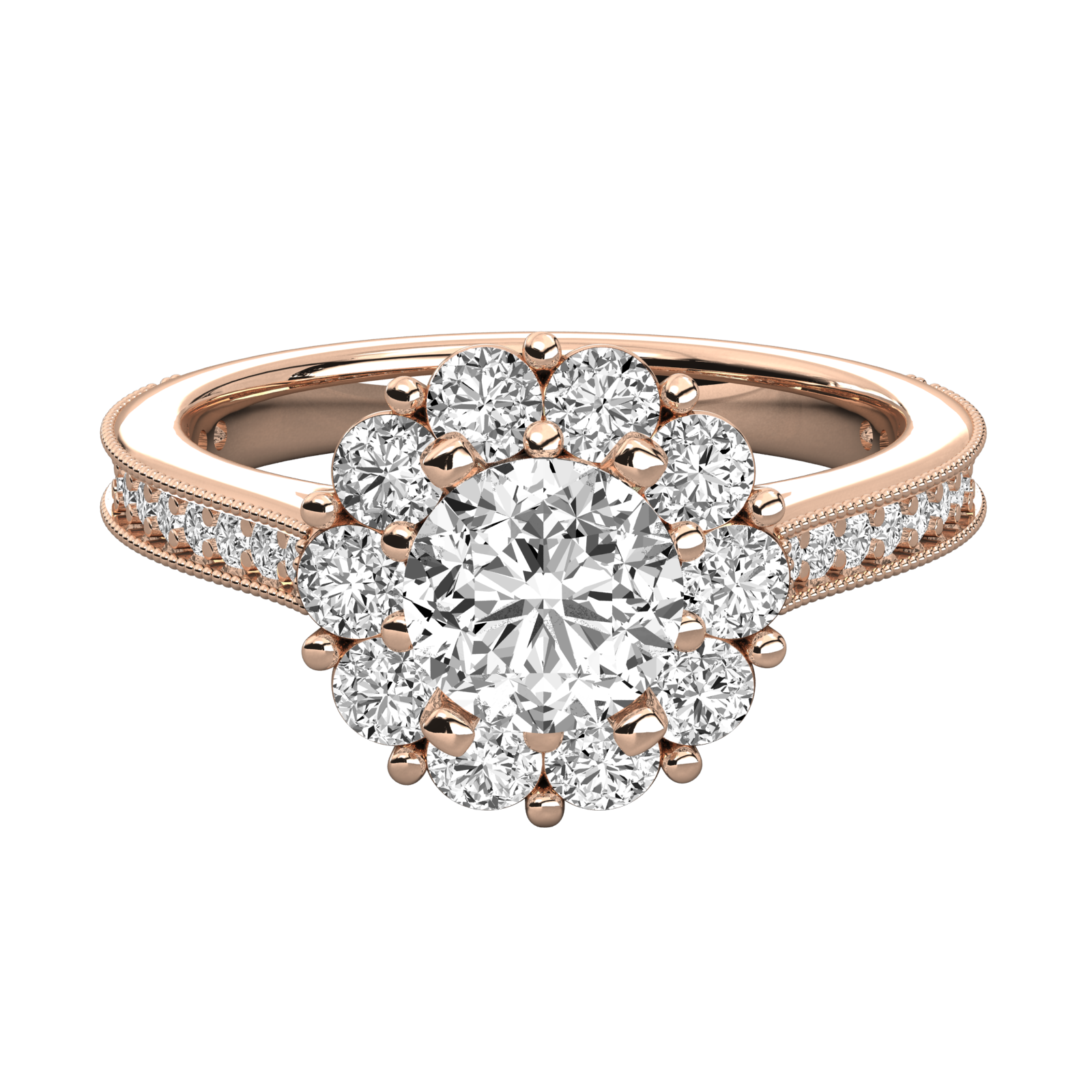 Keeva Jewels Round Diamond Halo Engagement Ring - KJR5086