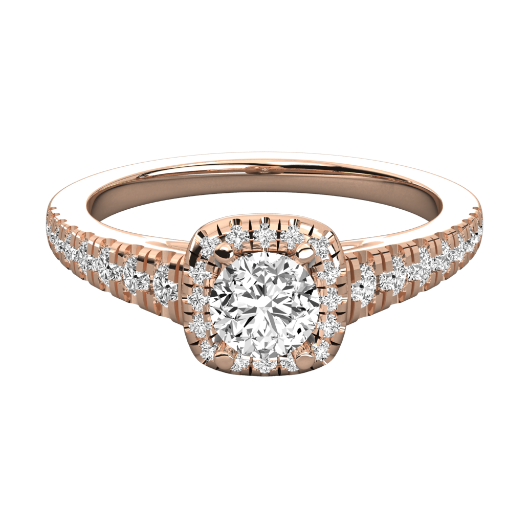 Keeva Jewels Round Diamond Square Halo Engagement Ring - KJR5093