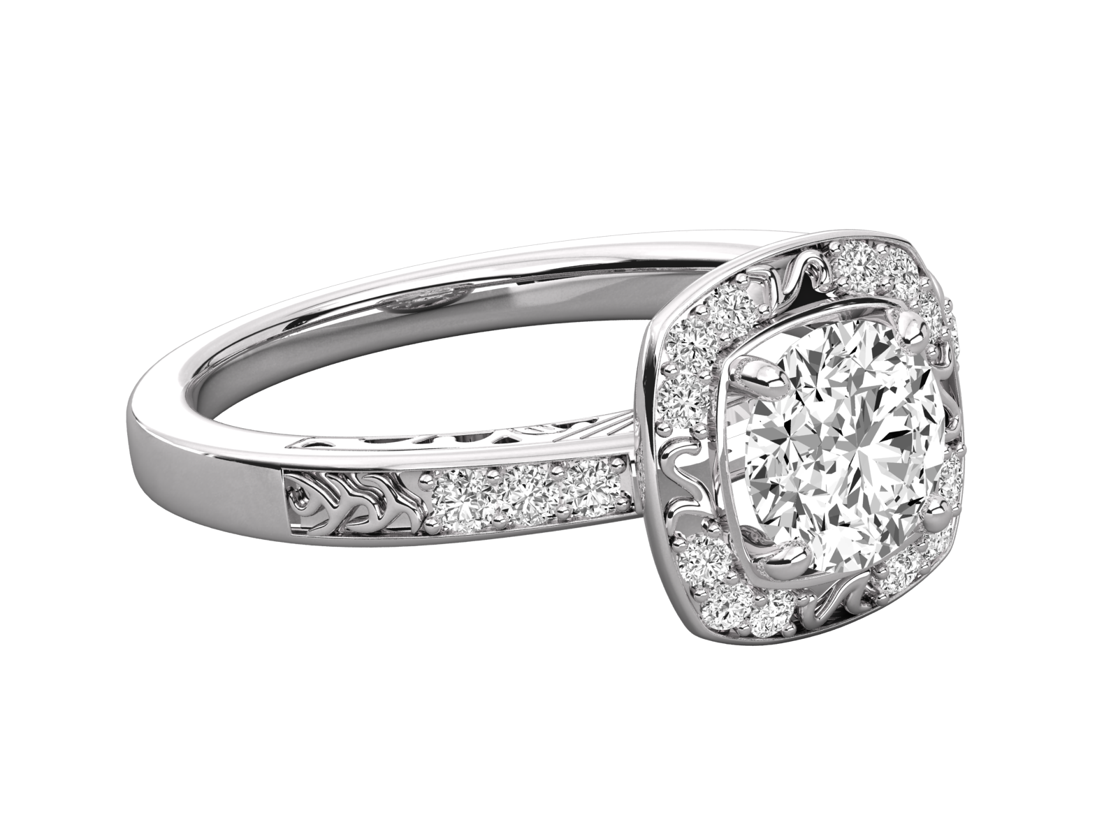 Keeva Jewels Round Diamond Fancy Halo Engagement Ring - KJR5231