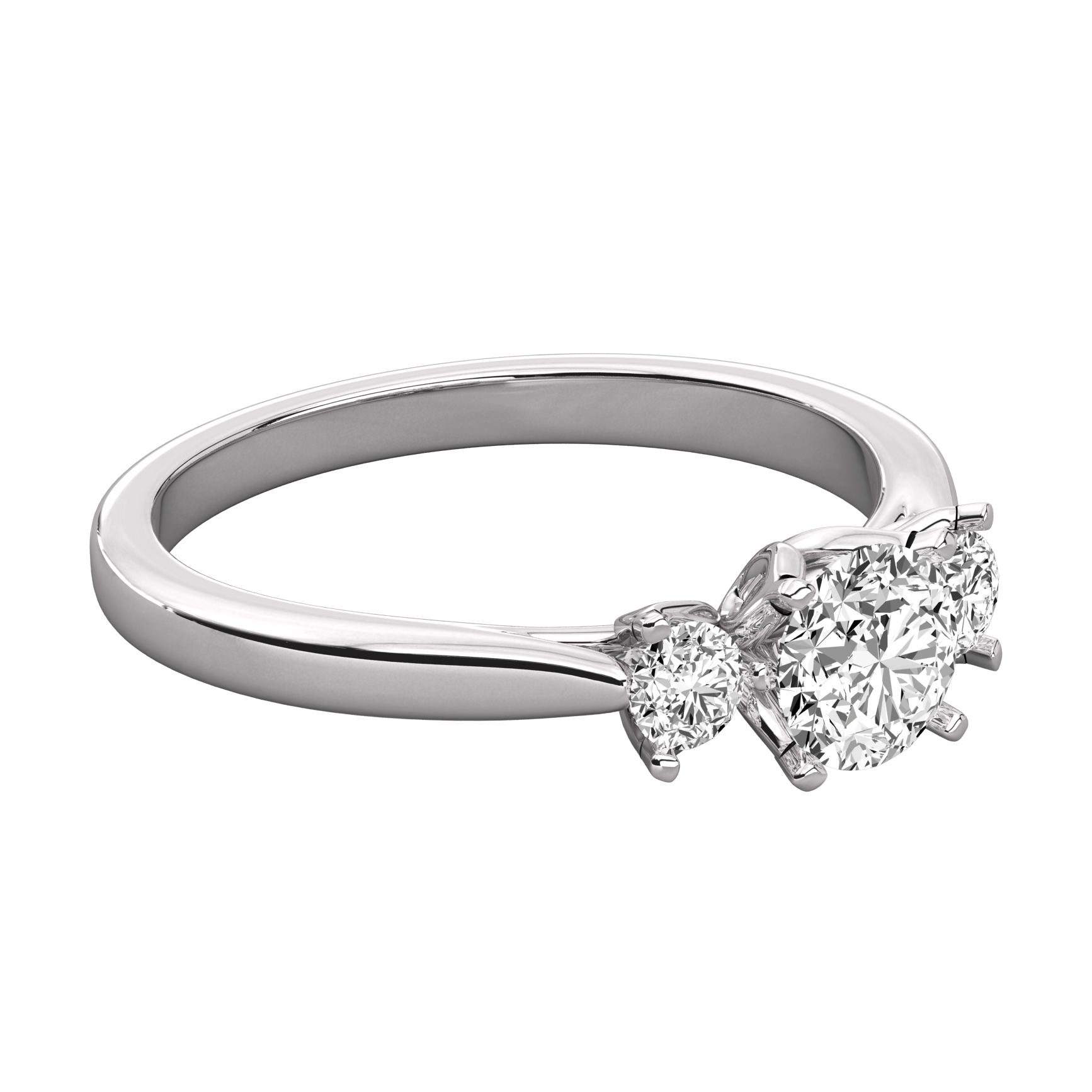 Keeva Jewels Round  Cut Diamond 3 Stone Wedding Band - KJR5049