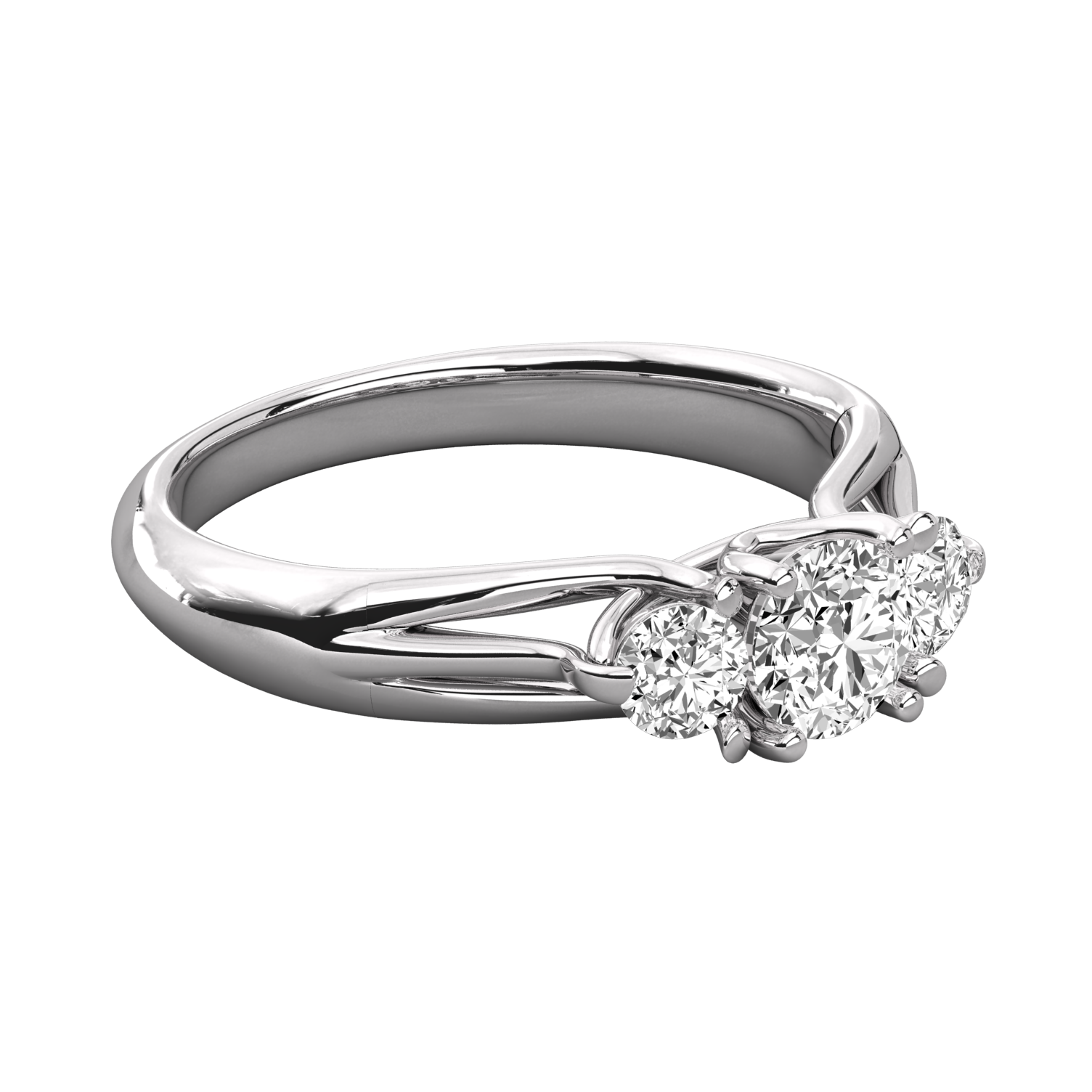 Keeva Jewels Round Cut Diamond Wired Prong 3 Stone Wedding Band - KJR5053