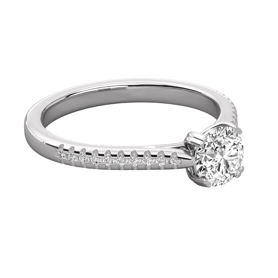 Keeva Jewels Round Diamond Micro Prong Set Solitaire Ring - KJR5072