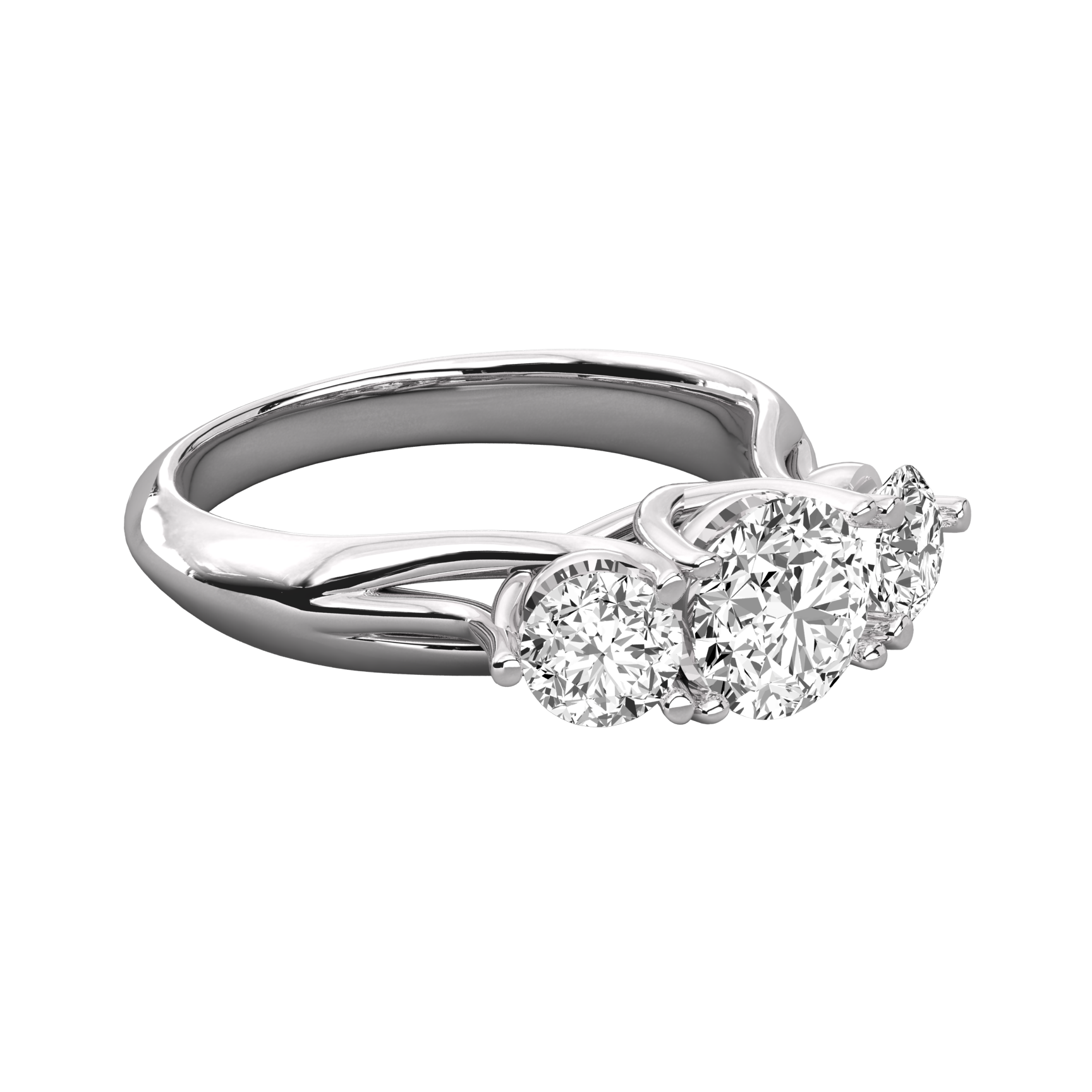 Keeva Jewels Round Cut Diamond 3 Stone Wedding Band - KJR5036