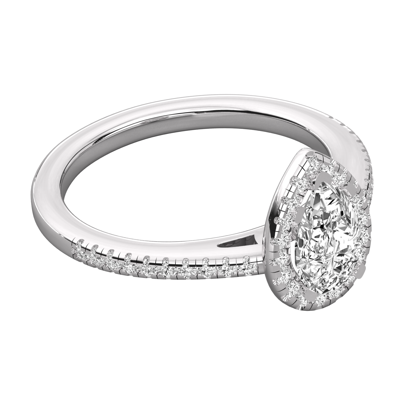 Keeva Jewels Round And Pear Diamond Halo Engagement Ring - KJR5081