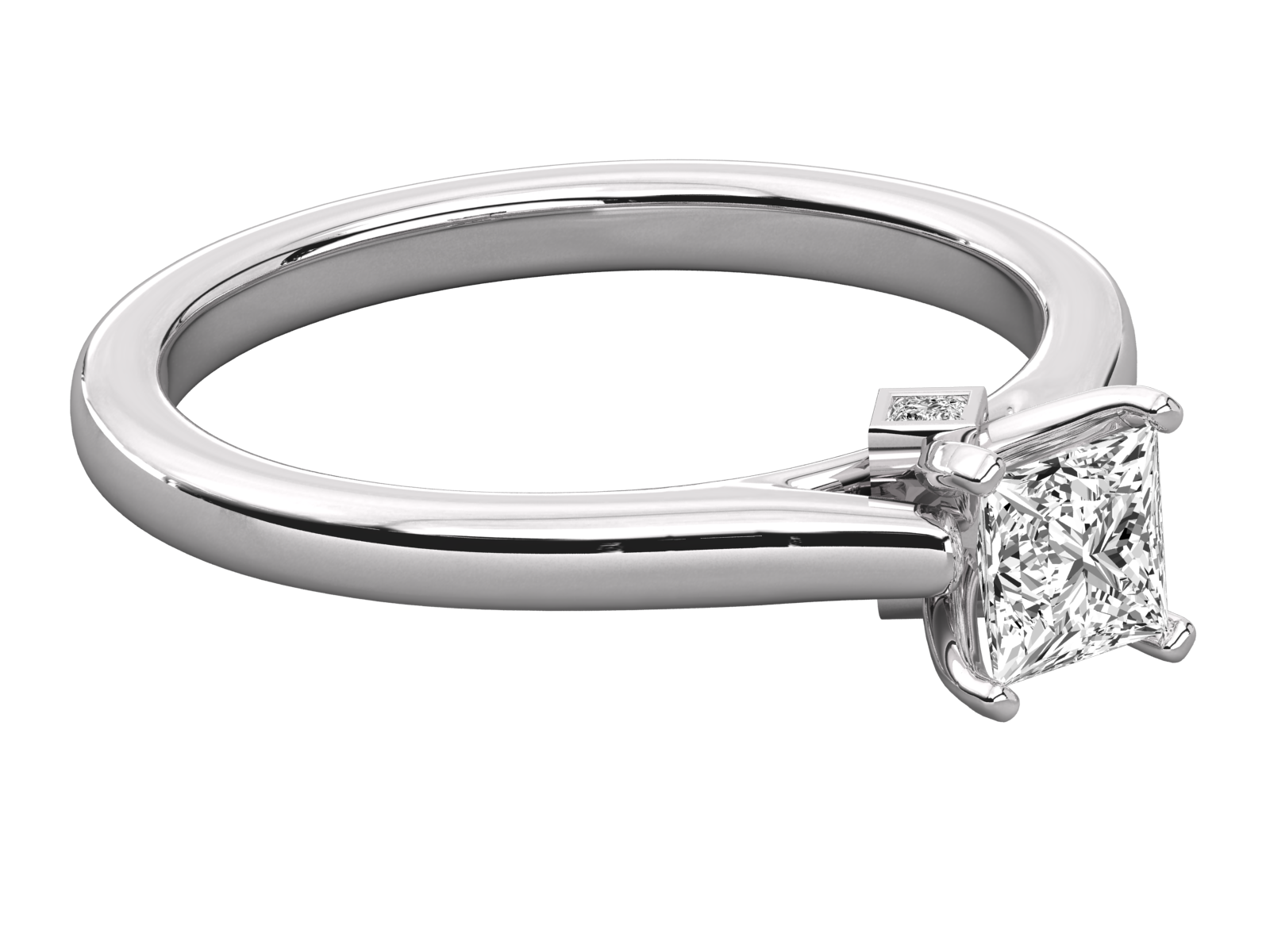 Keeva Jewels Princess Diamond Micro Prong Set Solitaire Ring - KJR5174