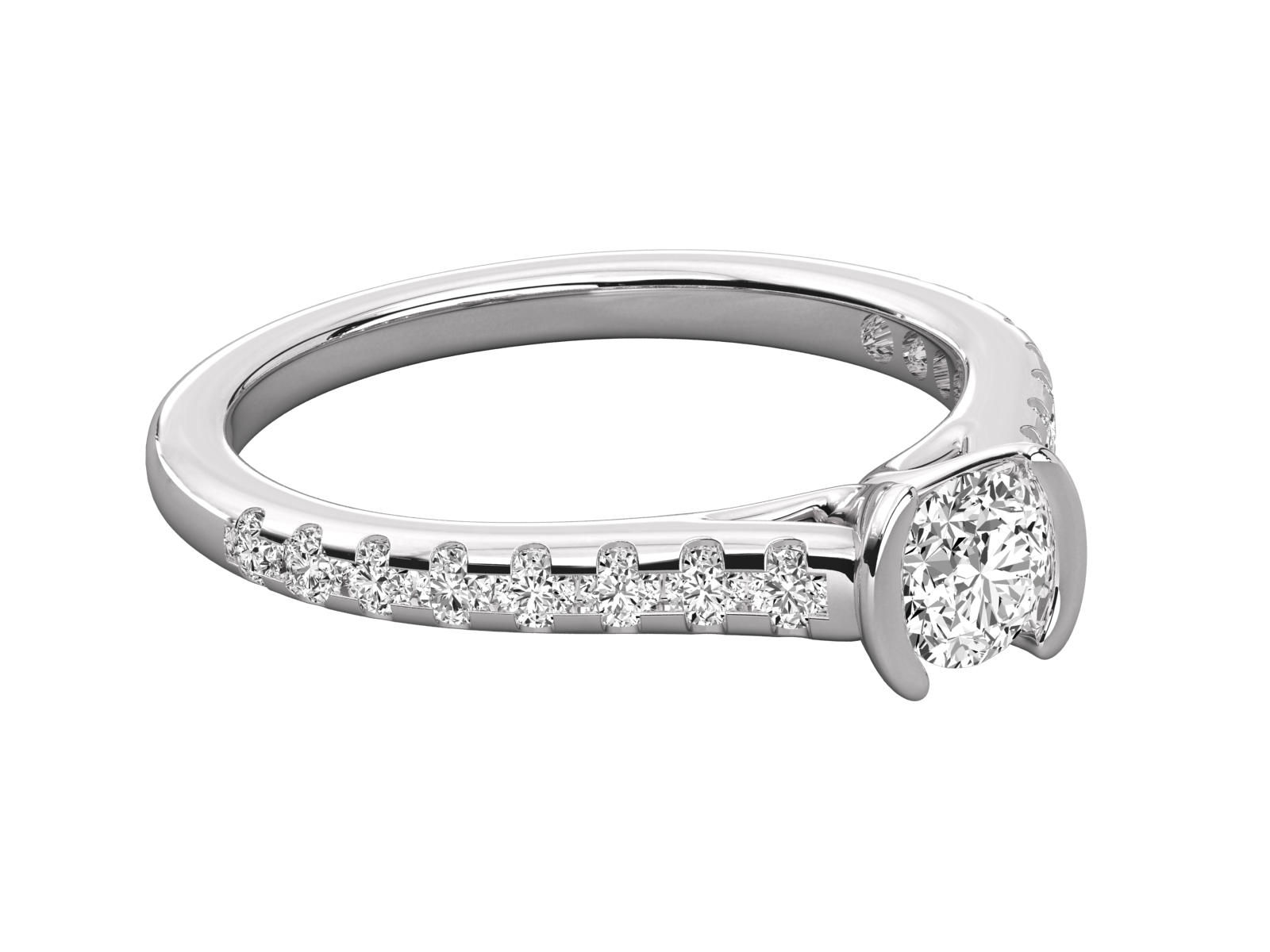 Keeva Jewels Round Diamond Micro Prong Set Solitaire Ring - KJR5171