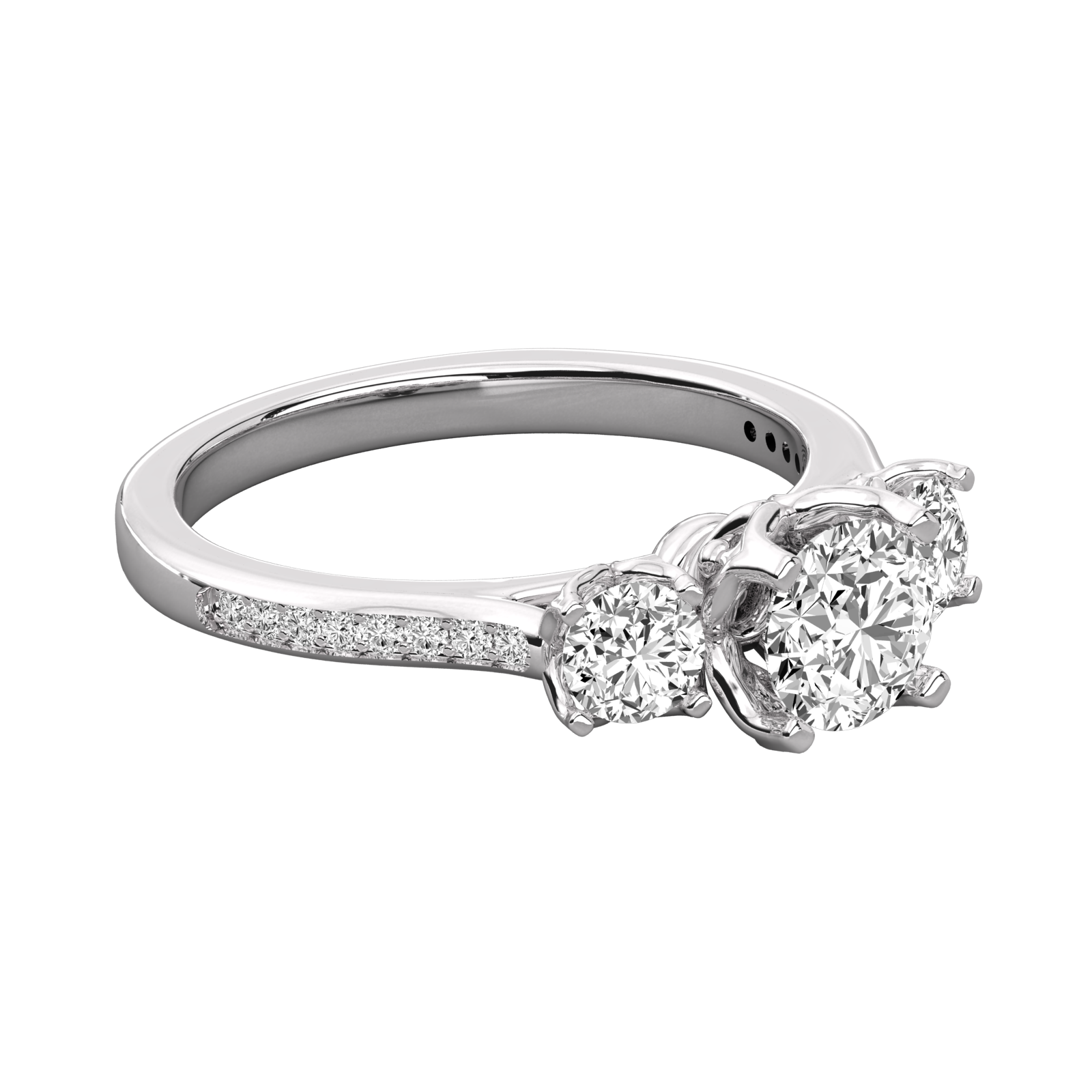 Keeva Jewels Round Cut Diamond 3 Stone Engagement Ring - KJR5035