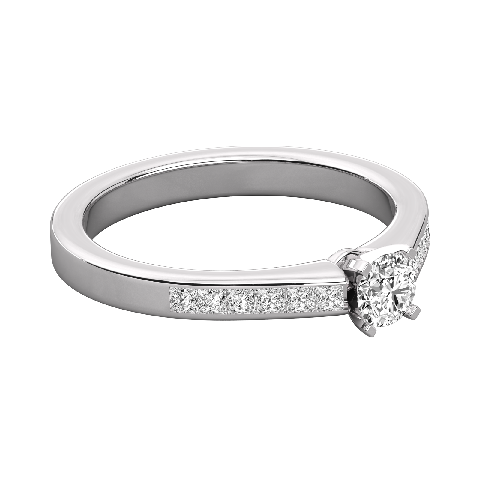 Keeva Jewels Round Cut Diamond And Princess Cut Diamond Solitaire Ring - KJR5069