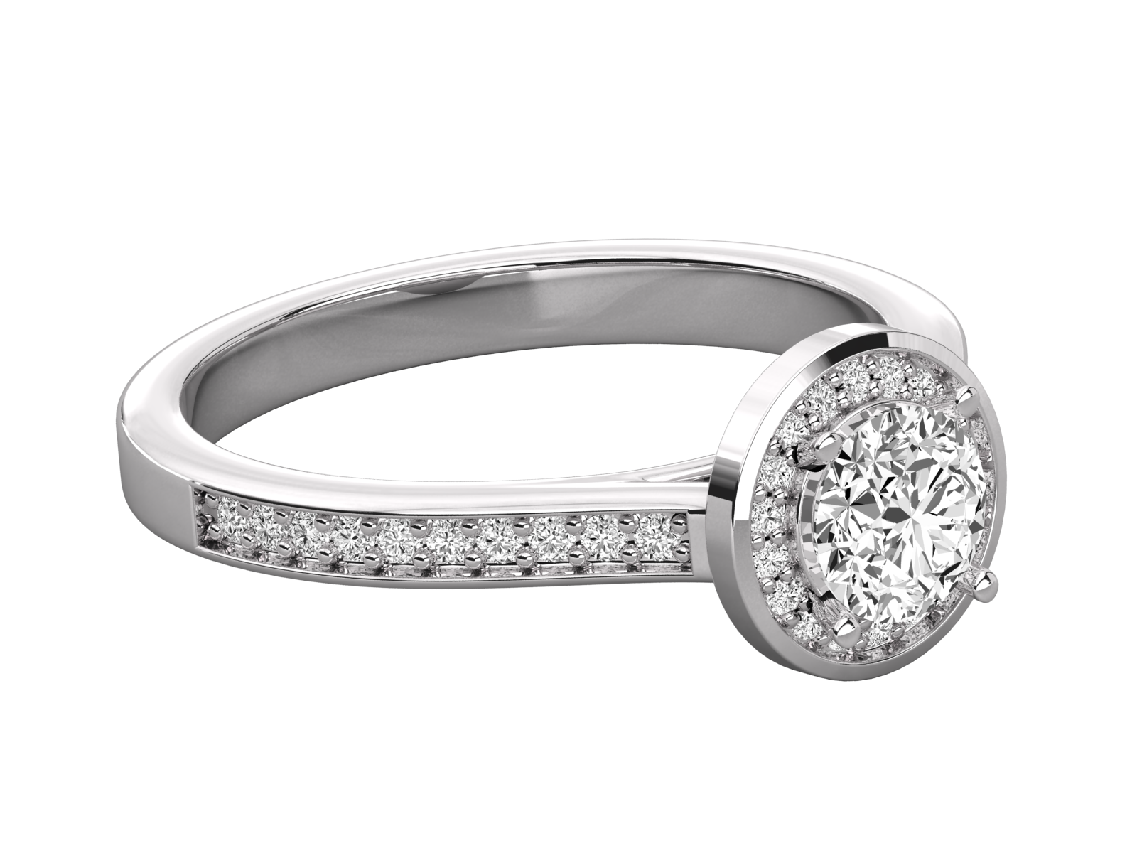 Keeva Jewels Round Diamond Prong Set Round Halo Engagement Ring - KJR5101