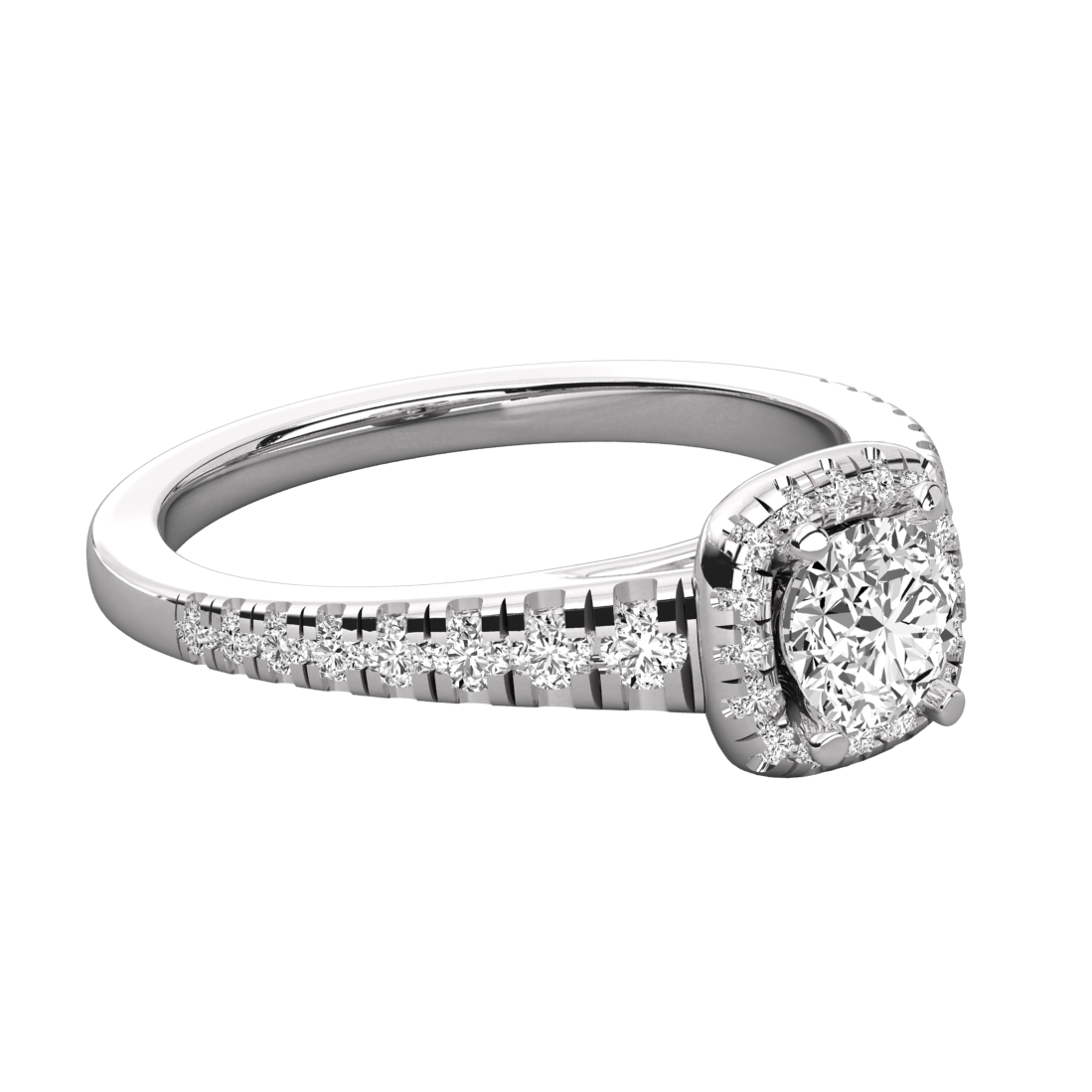 Keeva Jewels Round Diamond Square Halo Engagement Ring - KJR5093