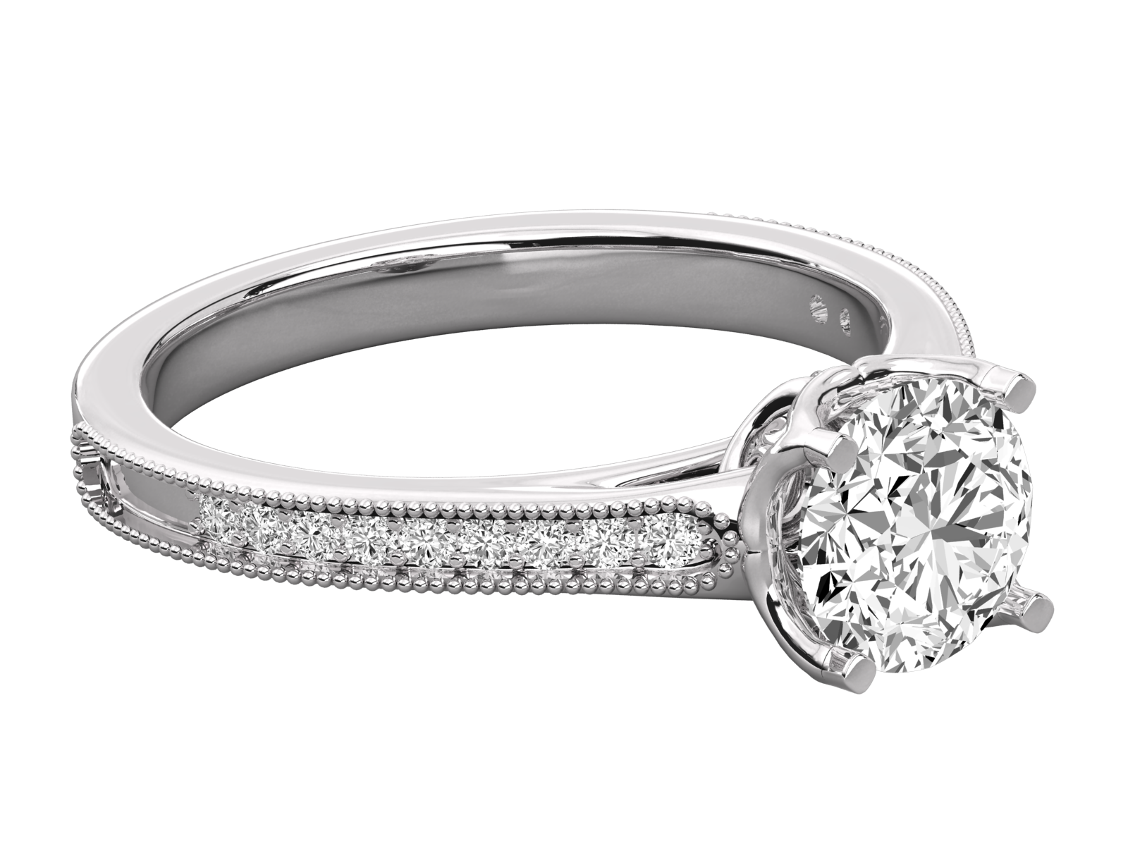 Keeva Jewels Round Diamond Designer Solitaire Wedding Ring - KJR5184