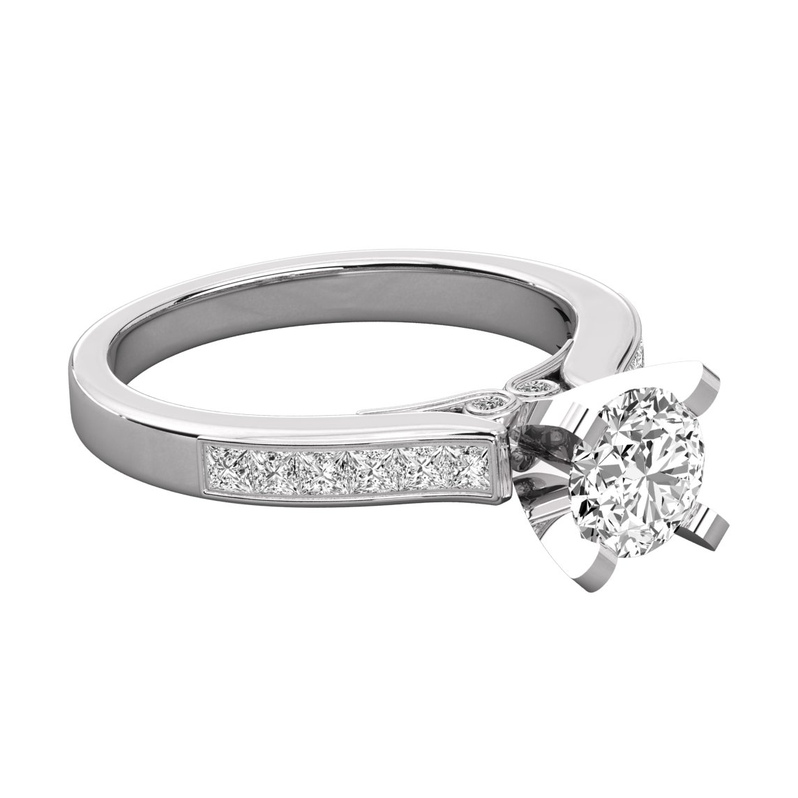 Keeva Jewels Round Cut Diamond Channel Set Solitaire Ring - KJR5079